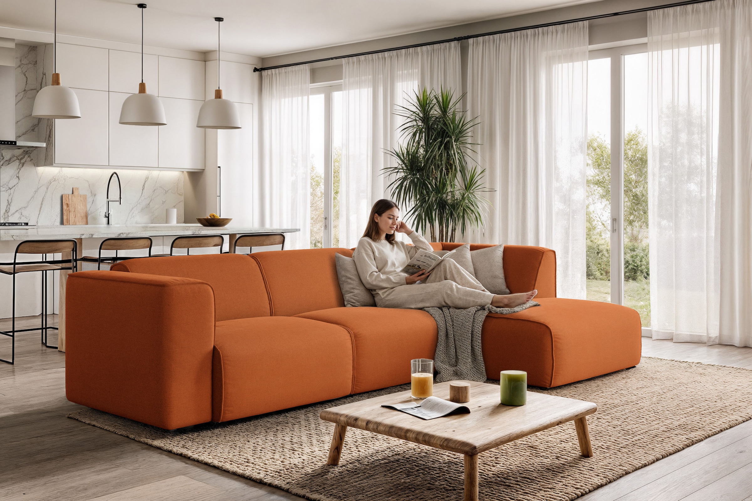 OTTO home Ecksofa "Merid L-Form, jederzeit durch Module erweiterbar, B/T/H: günstig online kaufen