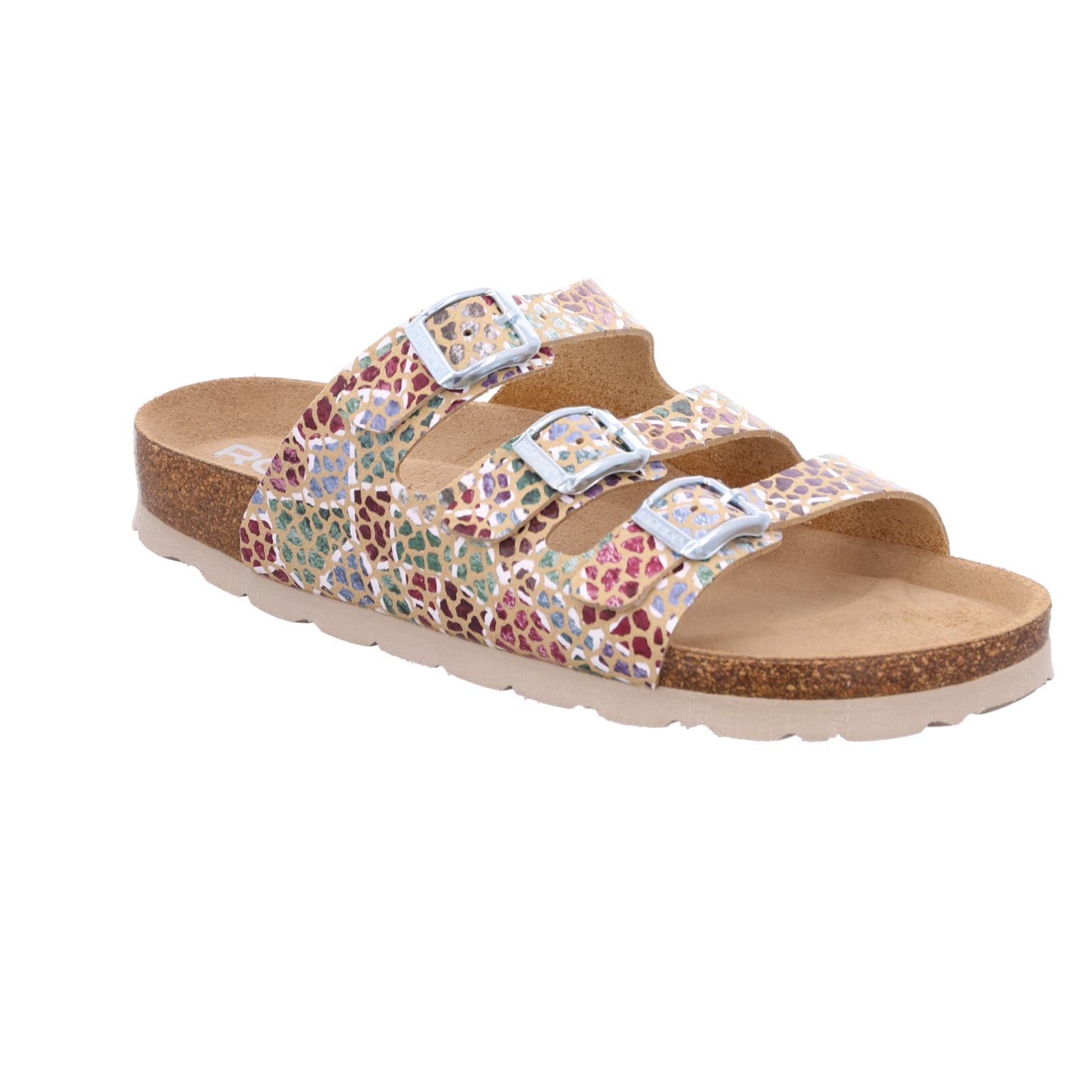 Rohde Pantolette "SUNNYS N13" Sommerschuh, Schlappen, Hausschuh mit buntem Druck, G-Weite = weit