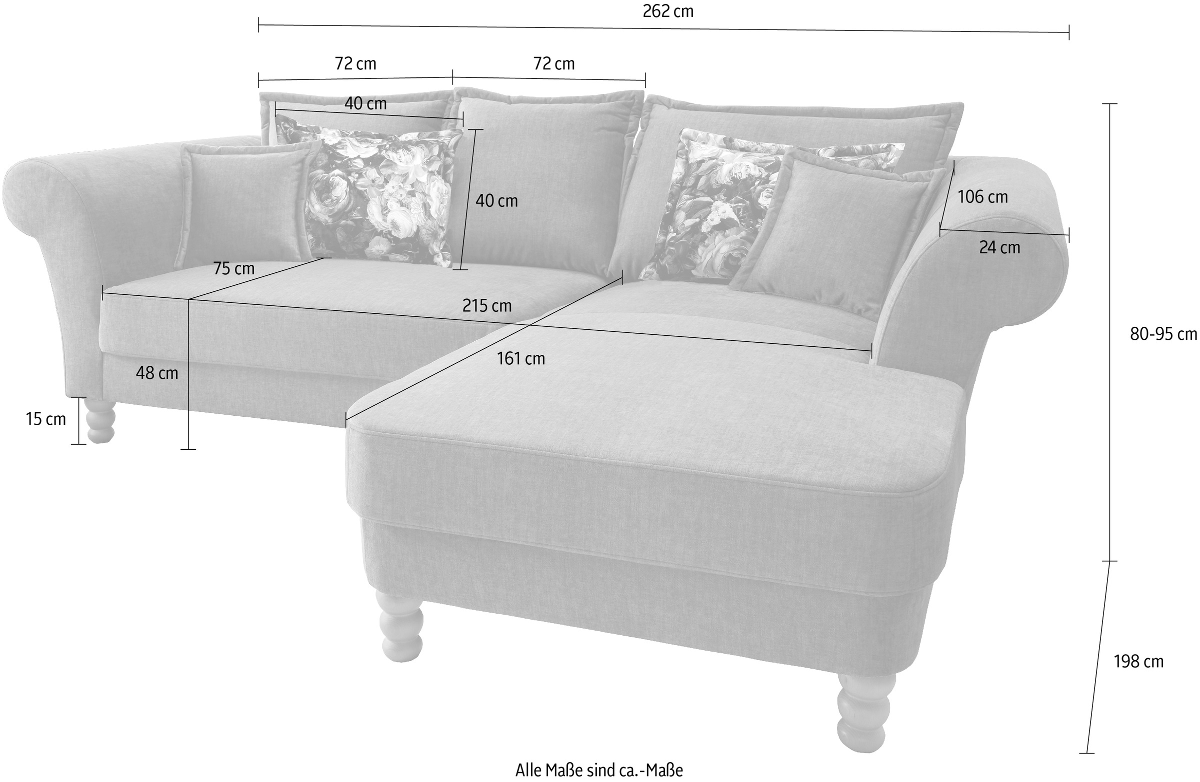 Home affaire Ecksofa »Tassilo Mega Polsterecke mit Kaltschaum im Sitz, bequem, L-Form«