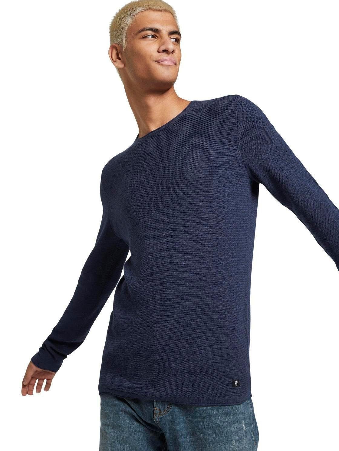 TOM TAILOR Denim Strickpullover mit dezenter Struktur