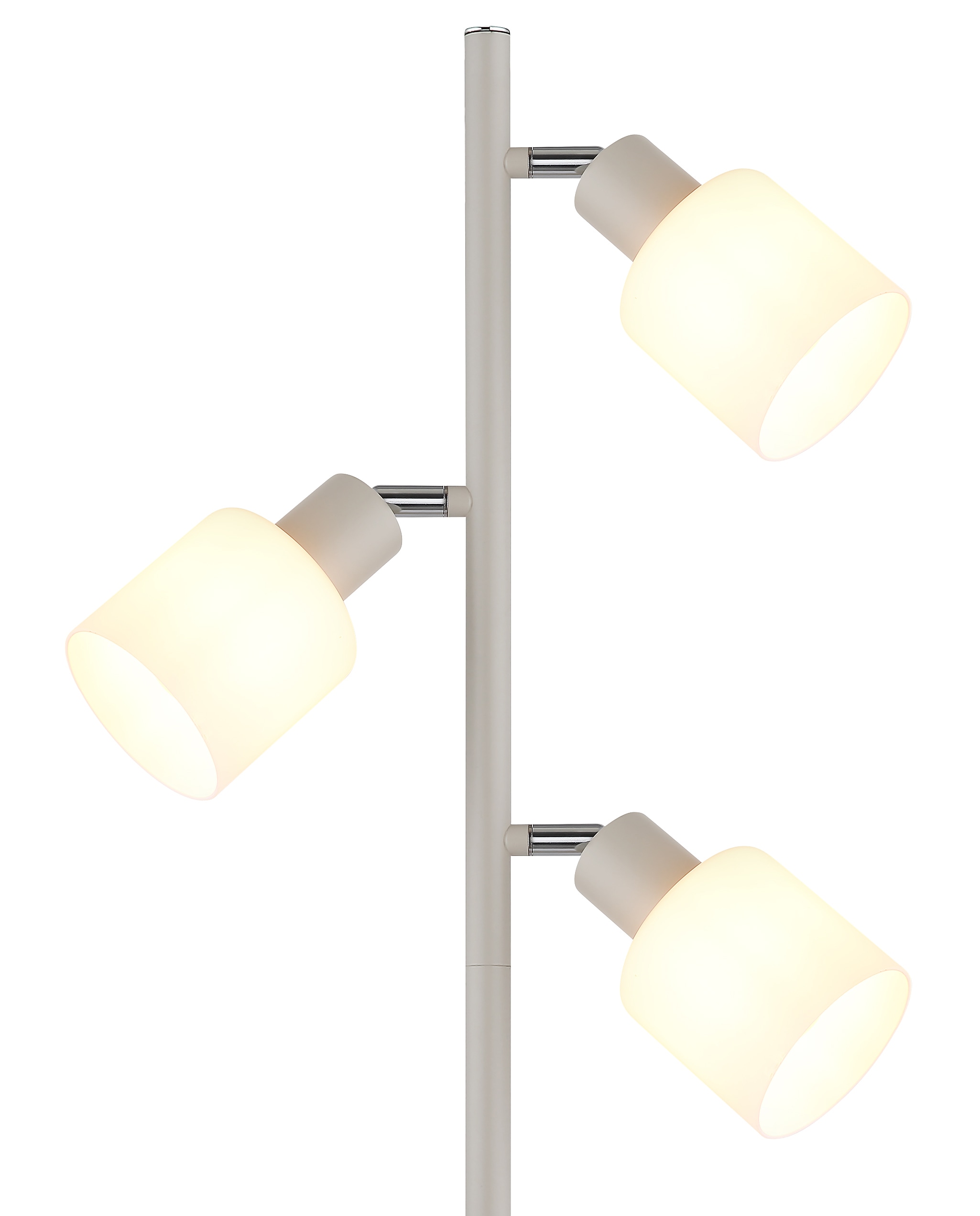 GLOBO LIGHTING Stehlampe »TRENT« E14 1 Stk. Sandfarbene Stehleuchte mit Chrom und Glas opal, dreh-/schwenkbar