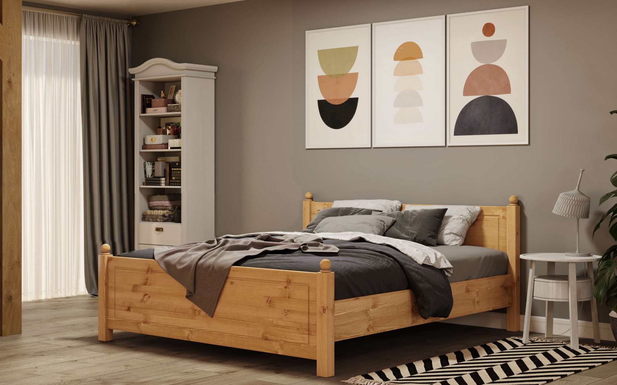 Home affaire Massivholzbett »Mila, hohe Belastbarkeit Jugendbett,! FSC® zertifiziertes Massivholz«, (Breite/Belastbarkeit 180cm/220 KG, 140cm/180 KG, 90cm/=120 KG), aus massiver Kiefer, inklusive Lattenrost