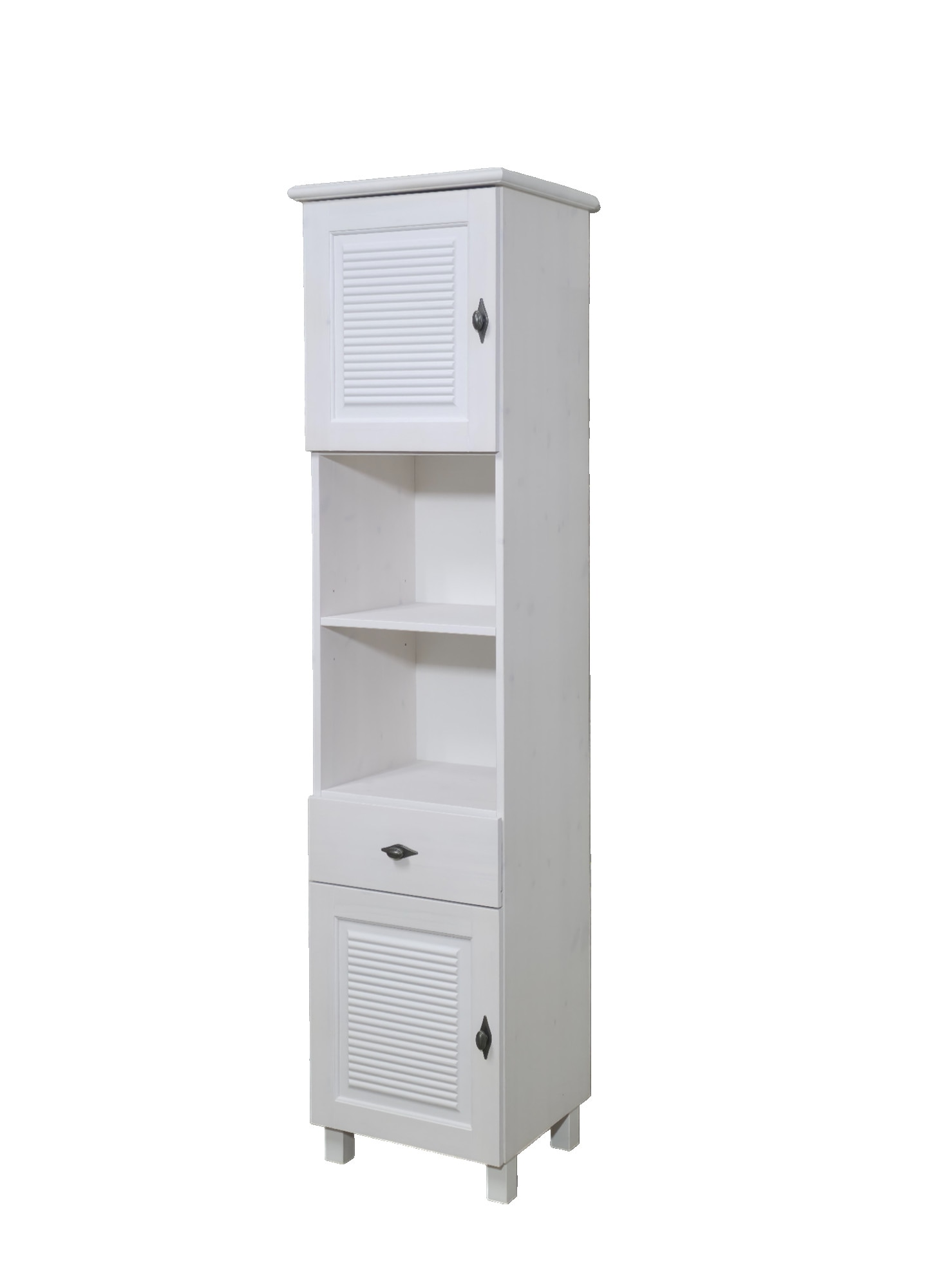 OTTO home Hochschrank "Rauna" aus massiver Kiefer, Breite 44 cm, Rillenoptik, made in EU