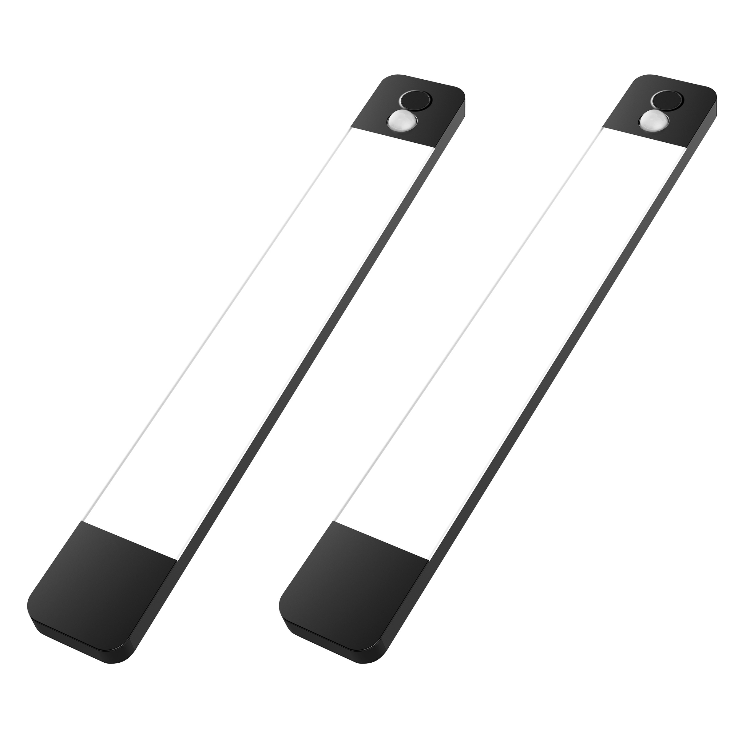 HANSEATIC LED Unterbauleuchte "LUBLUGHK223", schwarz, 1, H: 1cm, 2 Stk., Leuchten, 2er-Set, 25 cm, 150 lm, Akkubetrieb, Bewegungsmelder, dimmbar, 4000 K
