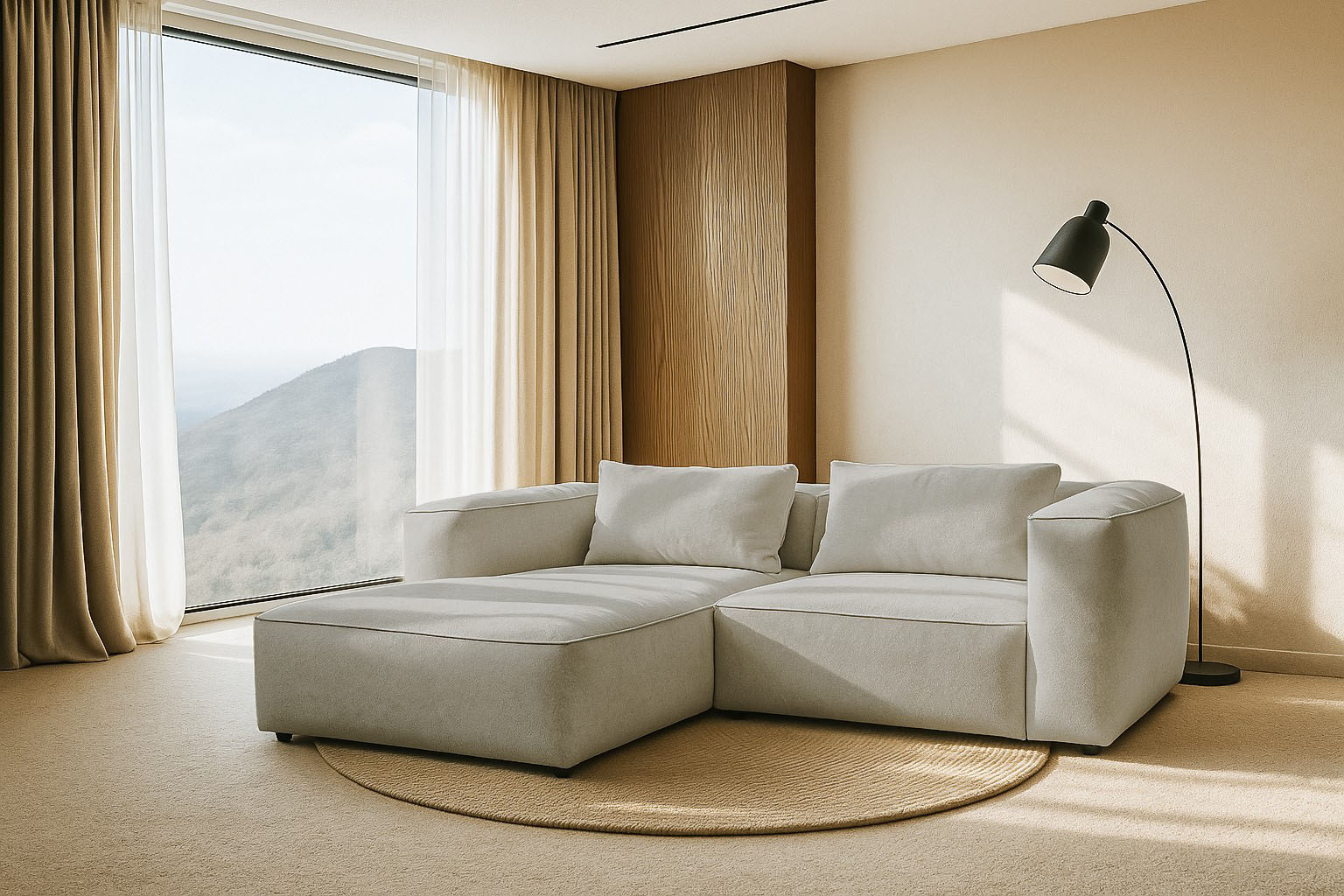 Home affaire Ecksofa "Tvinnet" Breite 228 cm, extra tiefe Sitzfläche, kubisches Sitzvergnügen