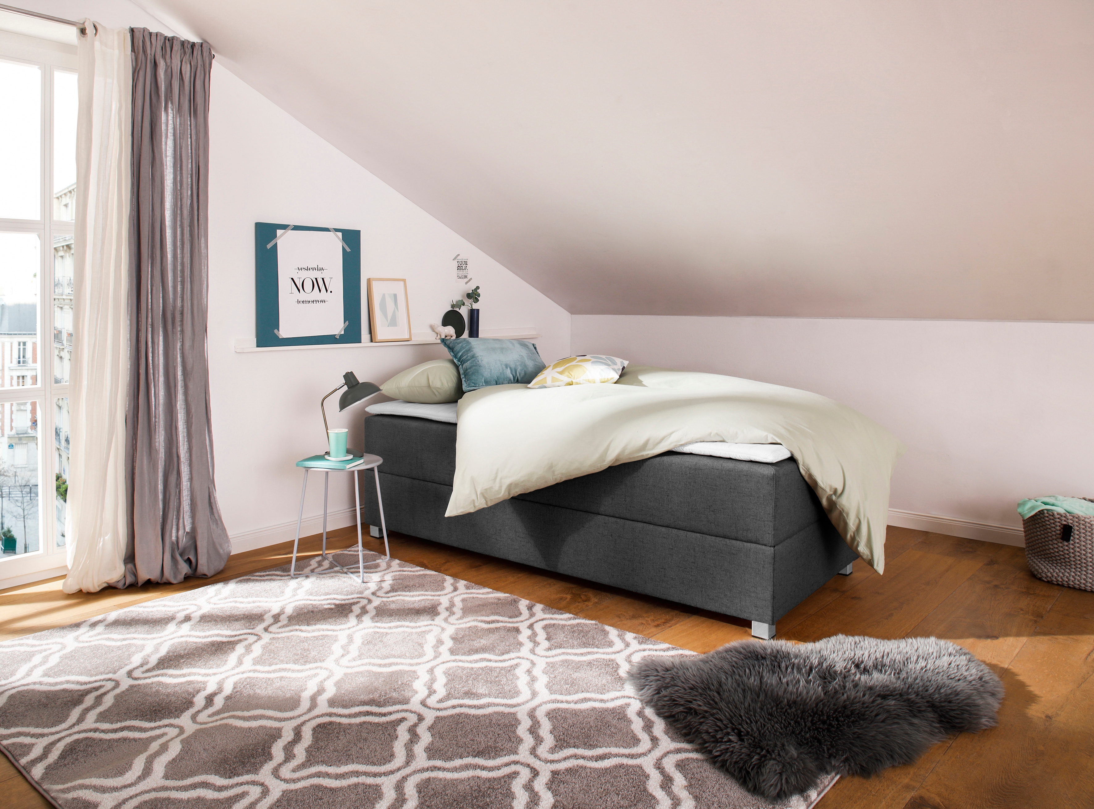 Home affaire Boxbett "Alexis" ohne Kopfteil - ideal für Räume mit Dachschrägen; in 4 Breiten