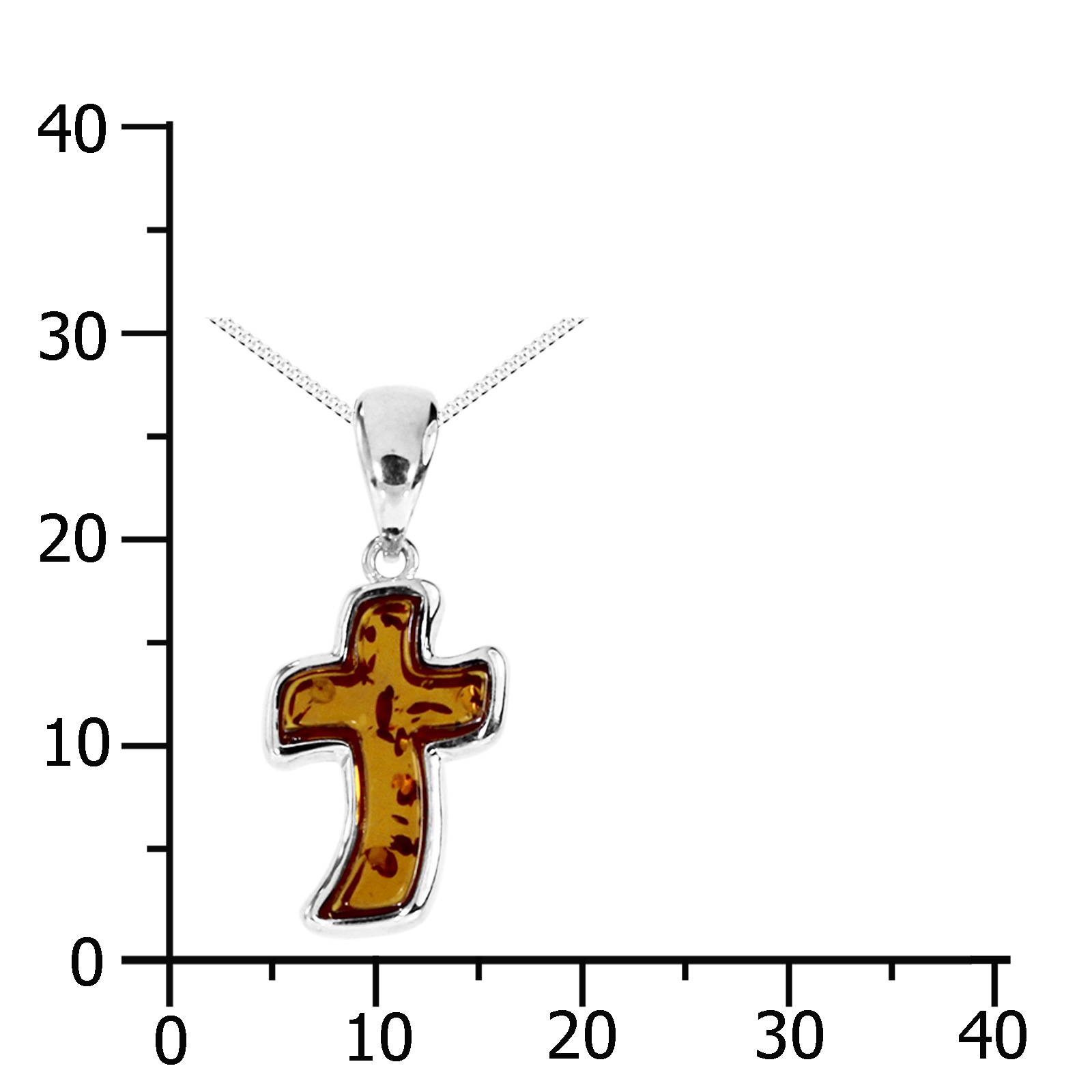 OSTSEE-SCHMUCK Kette mit Anhänger »- Kreuz 17x11 mm - Silber 925/000 - Bernstein«