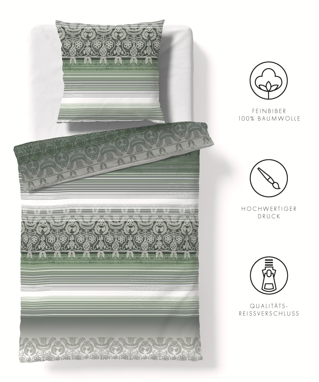 fleuresse Bettwäsche "Aspen" 2 Stk. tlg. Feinbiber mit Karo günstig online kaufen