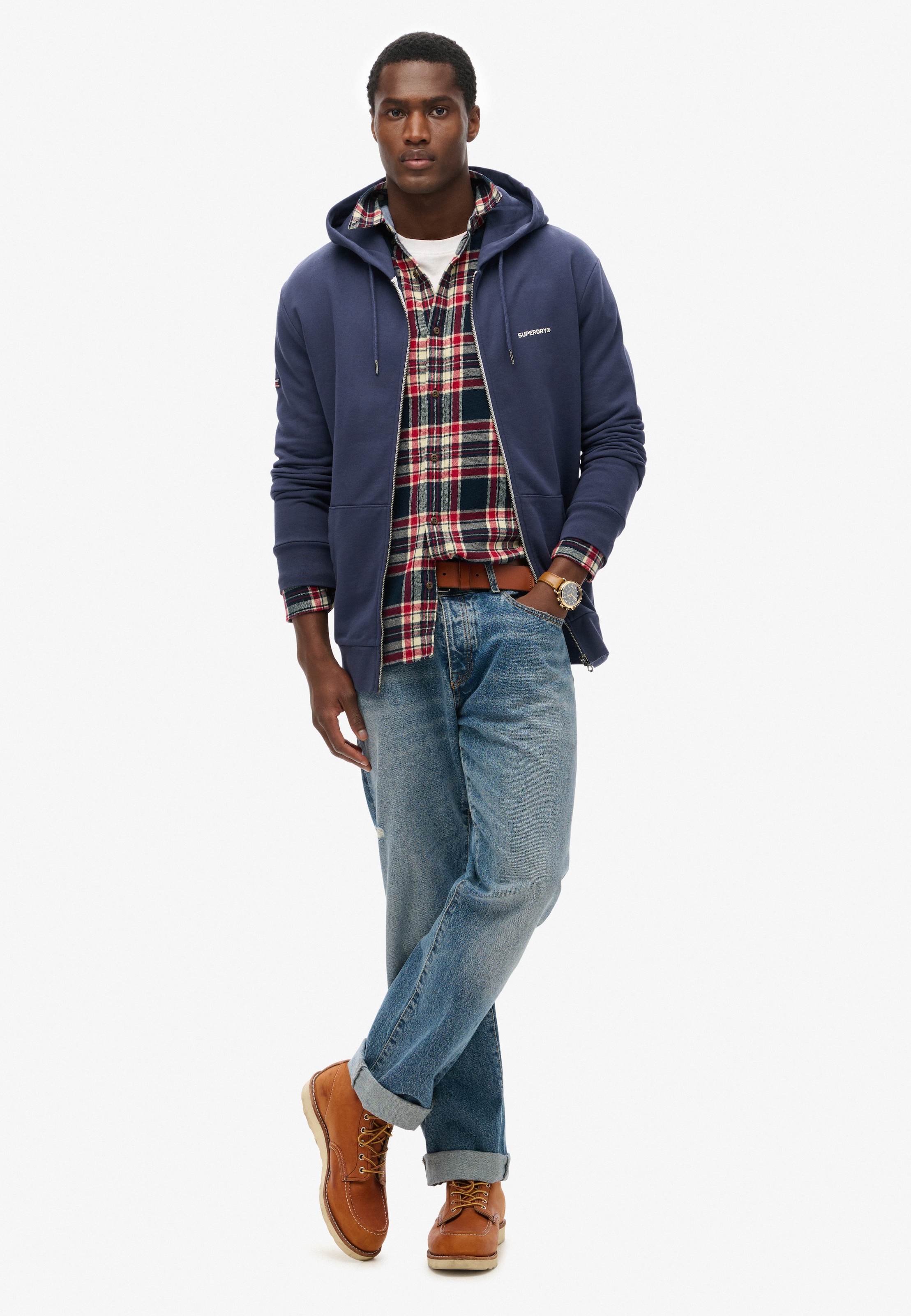Superdry Kapuzensweatjacke »PLAIN ZIP HOOD«