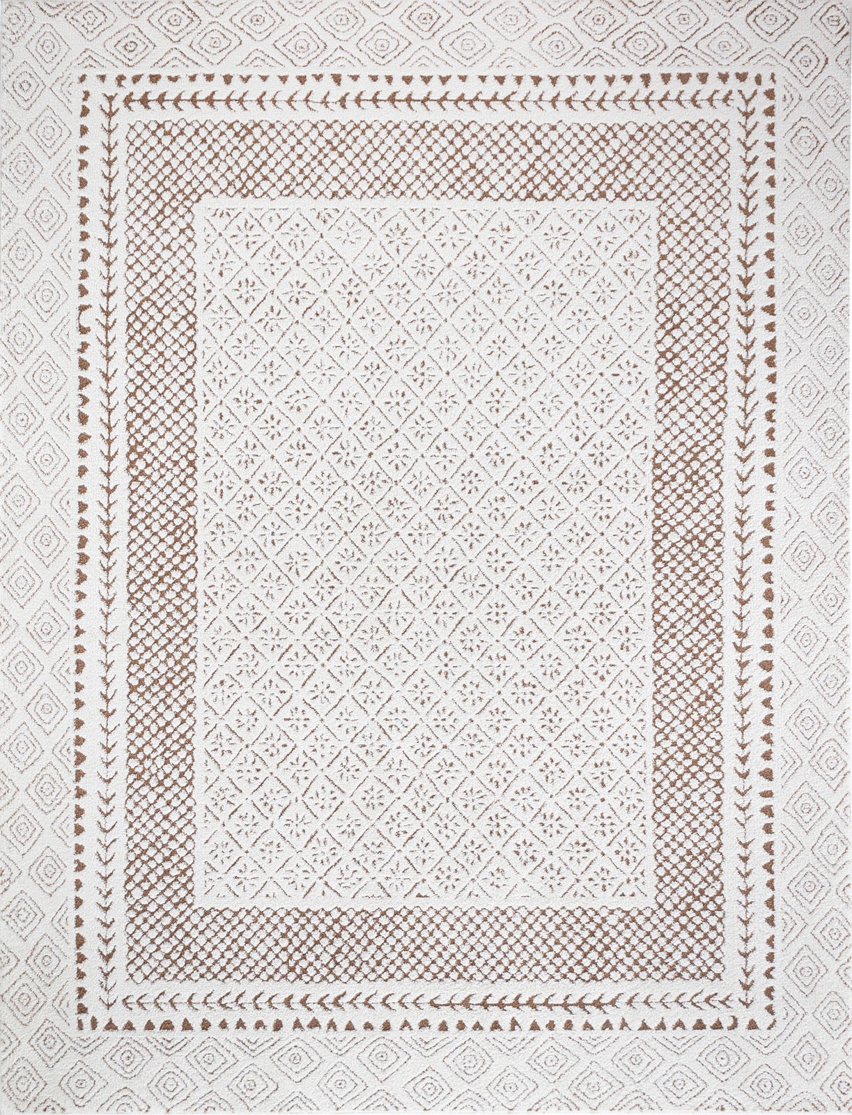 Livabliss Teppich »MONACO«, rechteckig, 14 mm Höhe, Skandinavischer Teppich, Kurzflor Boho-Wohnzimmerteppich