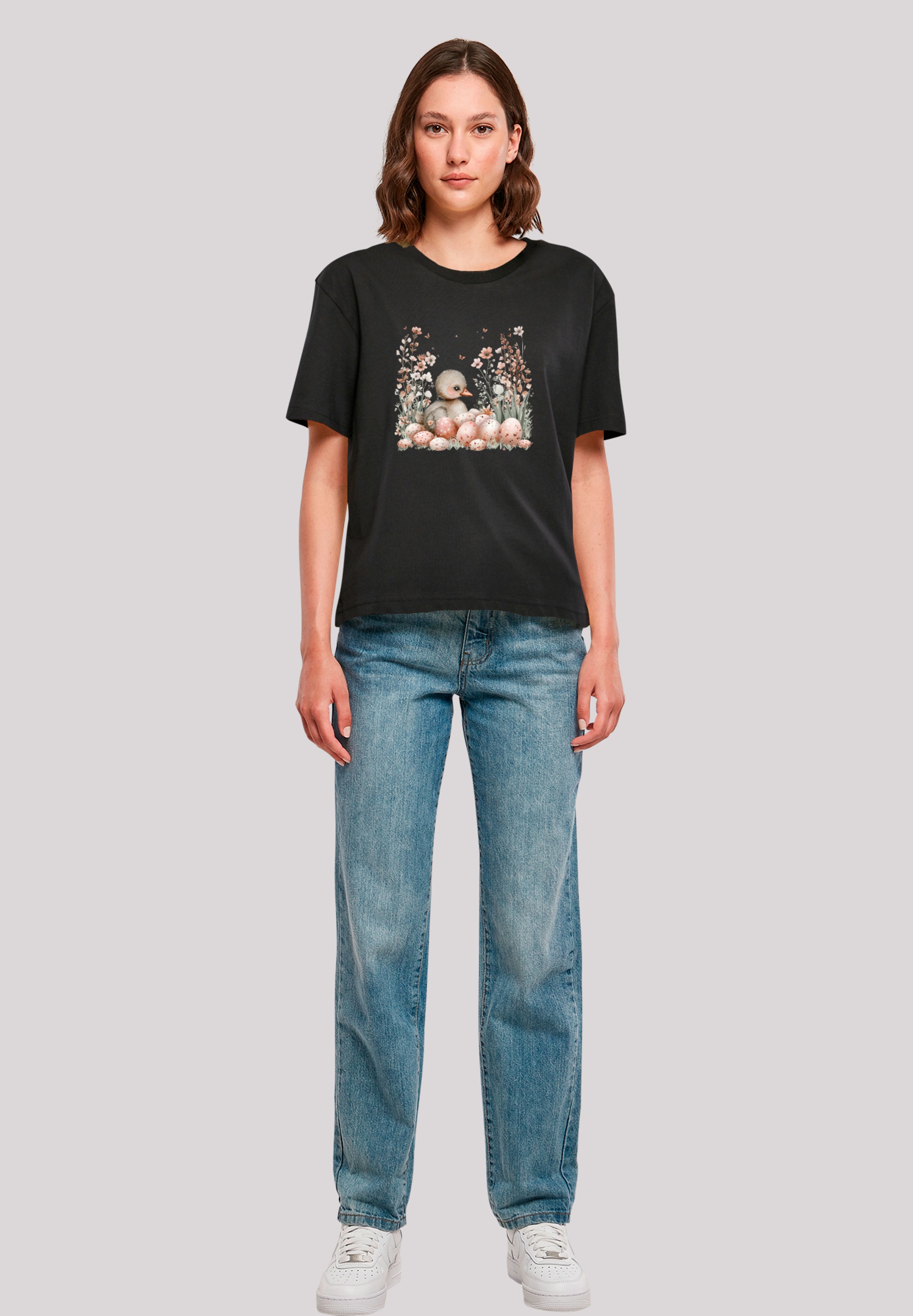 F4NT4STIC T-Shirt »Ente Ostereier Blumen Küken«, Premium Qualität