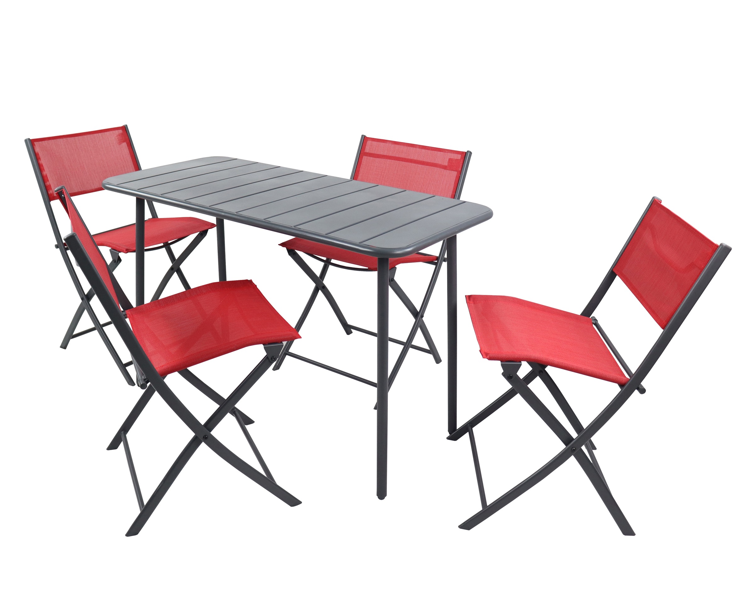 VCM Garten-Essgruppe »VCM 5-tlg Gartenmöbel Set | Sitzgruppe Essgruppe | 1xTisch, 4x Stühle | Tisch Maße ca. H. 72 x B. 110 x T. 55 cm | Klappbar | Garten Set - Sumila«, (5 tlg., Sumila)