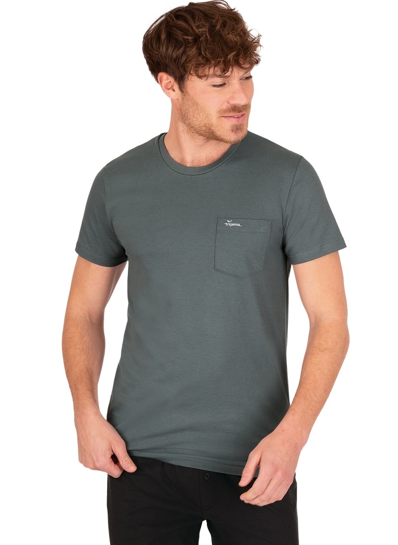 Brusttasche« »TRIGEMA ▷ kaufen Biobaumwolle | aus Trigema mit BAUR T-Shirt T-Shirt