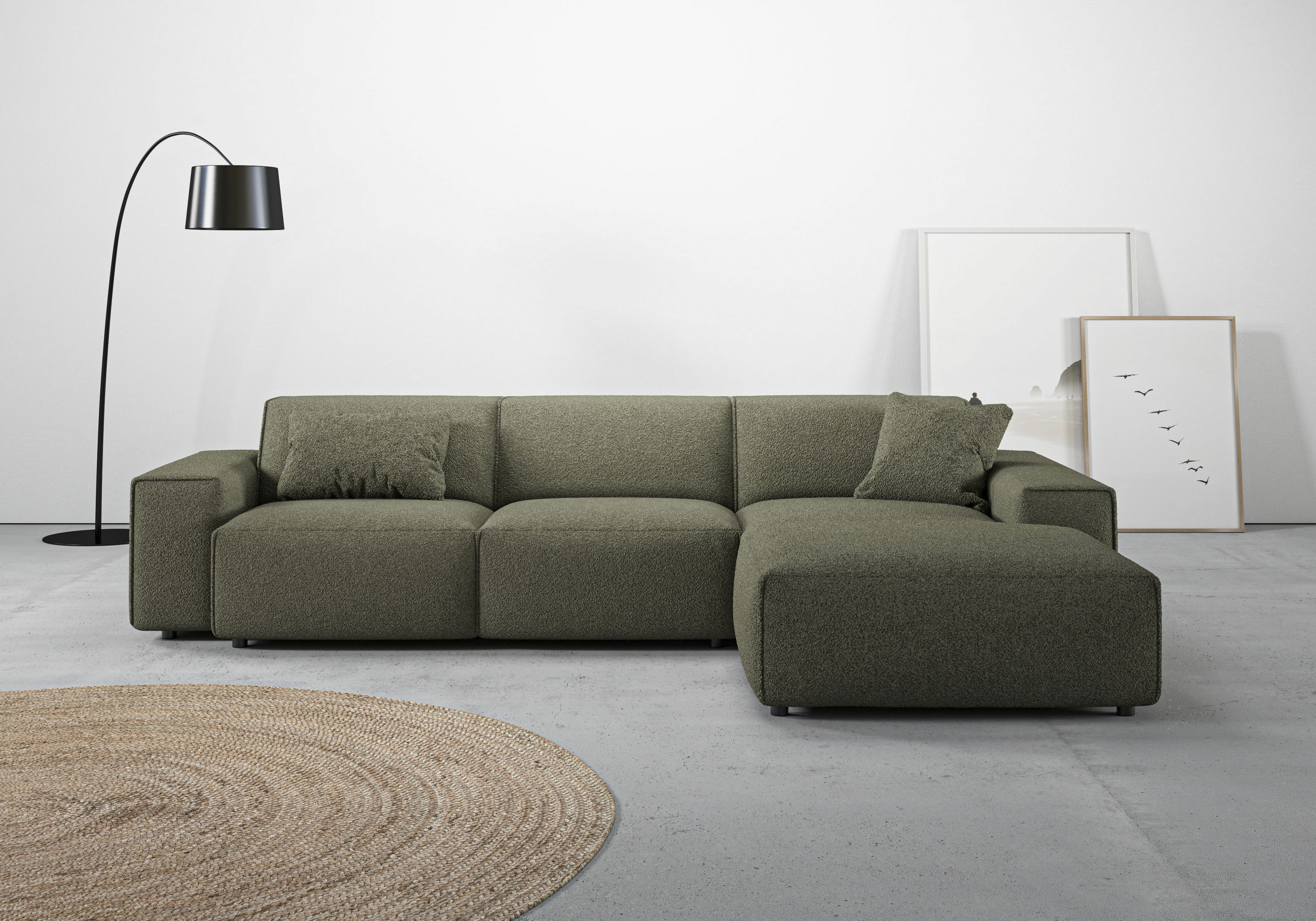 Home affaire Ecksofa "Glimminge auch in Breitcord, Feincord, Bouclé + Easy care-Bezug" L-Form, Breite 294, Zierkissen