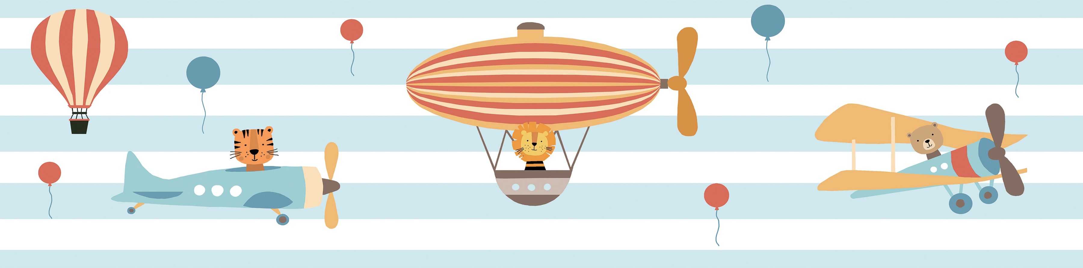 A.S. Création Bordüre "Flying Party" Motiv abstrakt naturalistisch glatt Tapete Kinder Borte Wohnzimmer Schlafzimmer Küche Design Kinderzimmer
