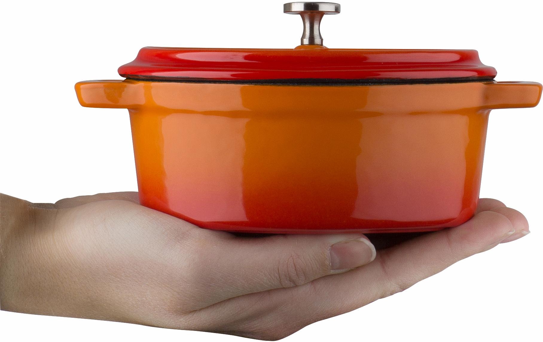 GSW Serviertopf »Orange Shadow, oval«, Gusseisen, (1 tlg.), Induktion, Ø ca. 9,5 cm