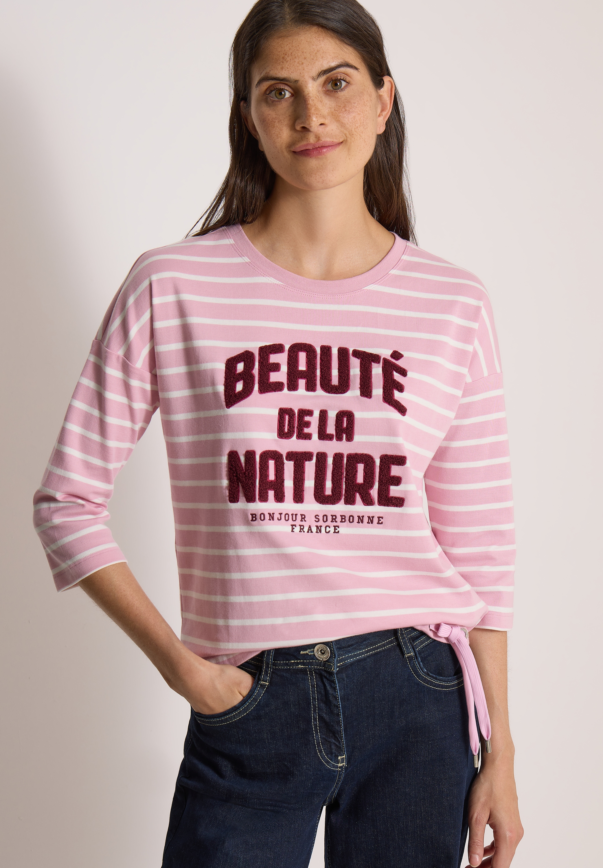 Cecil Rundhalsshirt mit Streifenmuster