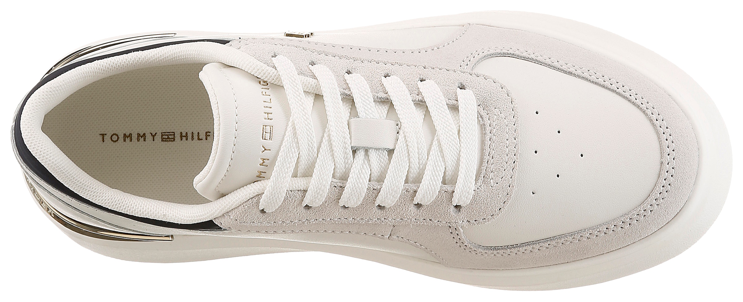 Tommy Hilfiger Plateausneaker »TH SATIN PLATFORM SNEAKER«  Freizeitschuh, Schnürschuh, Halbschuh mit seitlichem TH-Schmucklogo