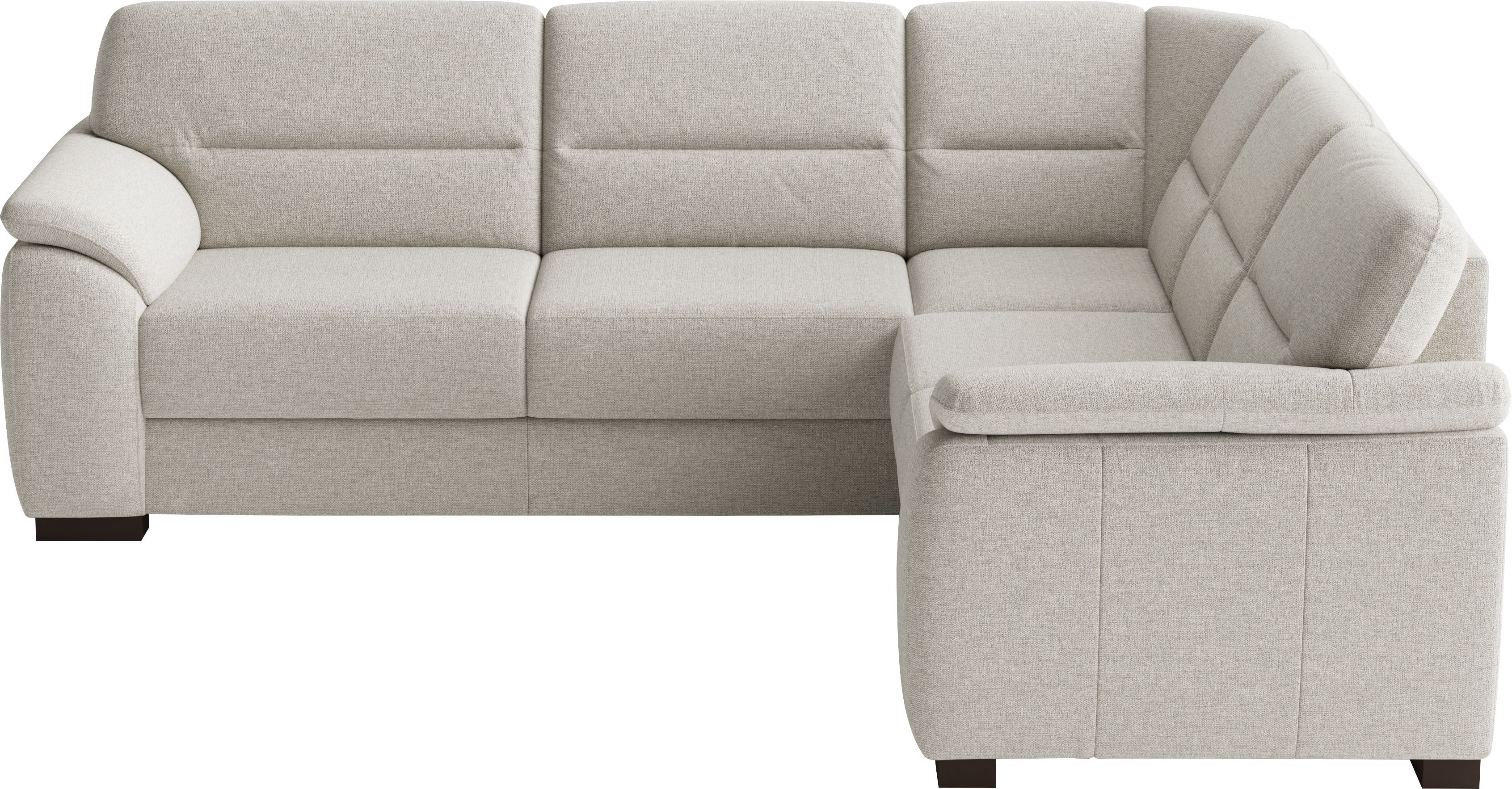 sit&more Ecksofa "Montego L-Form, B: 256 cm, große Stoffauswahl, Komfortsitzhöhe 46 cm" mit Schlaffunktion und Schubkasten mit Stauraum
