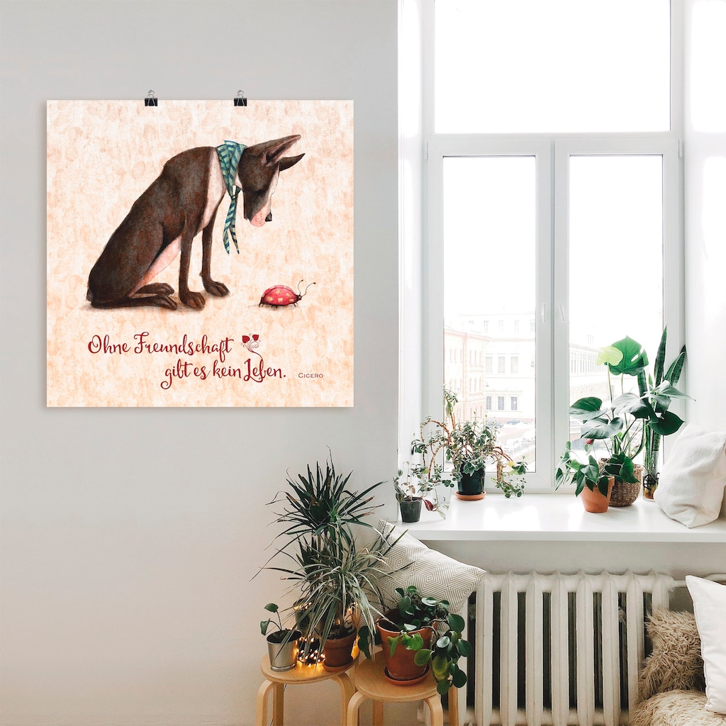 Artland Wandbild »Lebensweisheit Freundschaft«, Tiere, (1 St.)