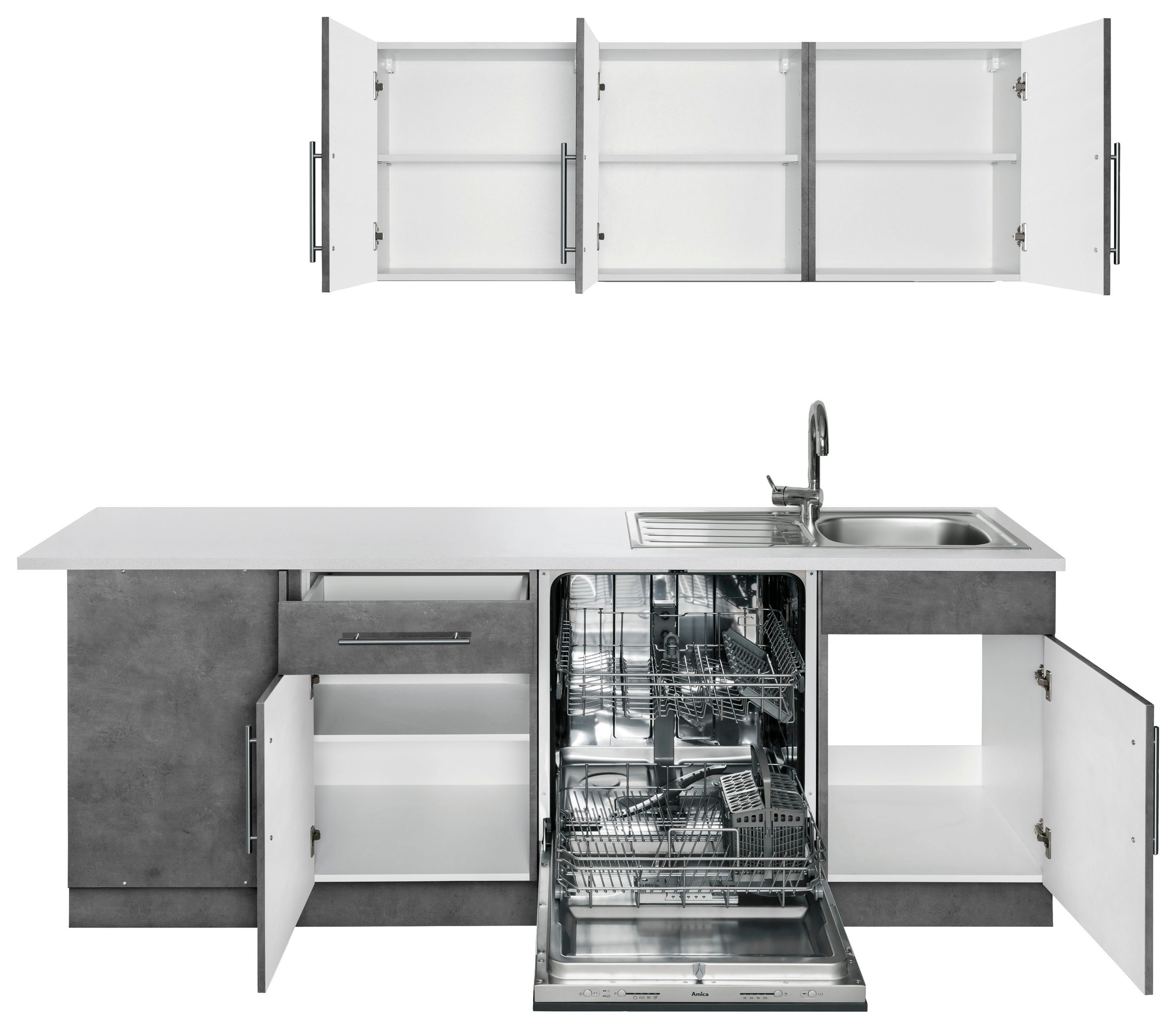 wiho Küchen Winkelküche »Cali«, ohne E-Geräte, Stellbreite 220 x 170 cm