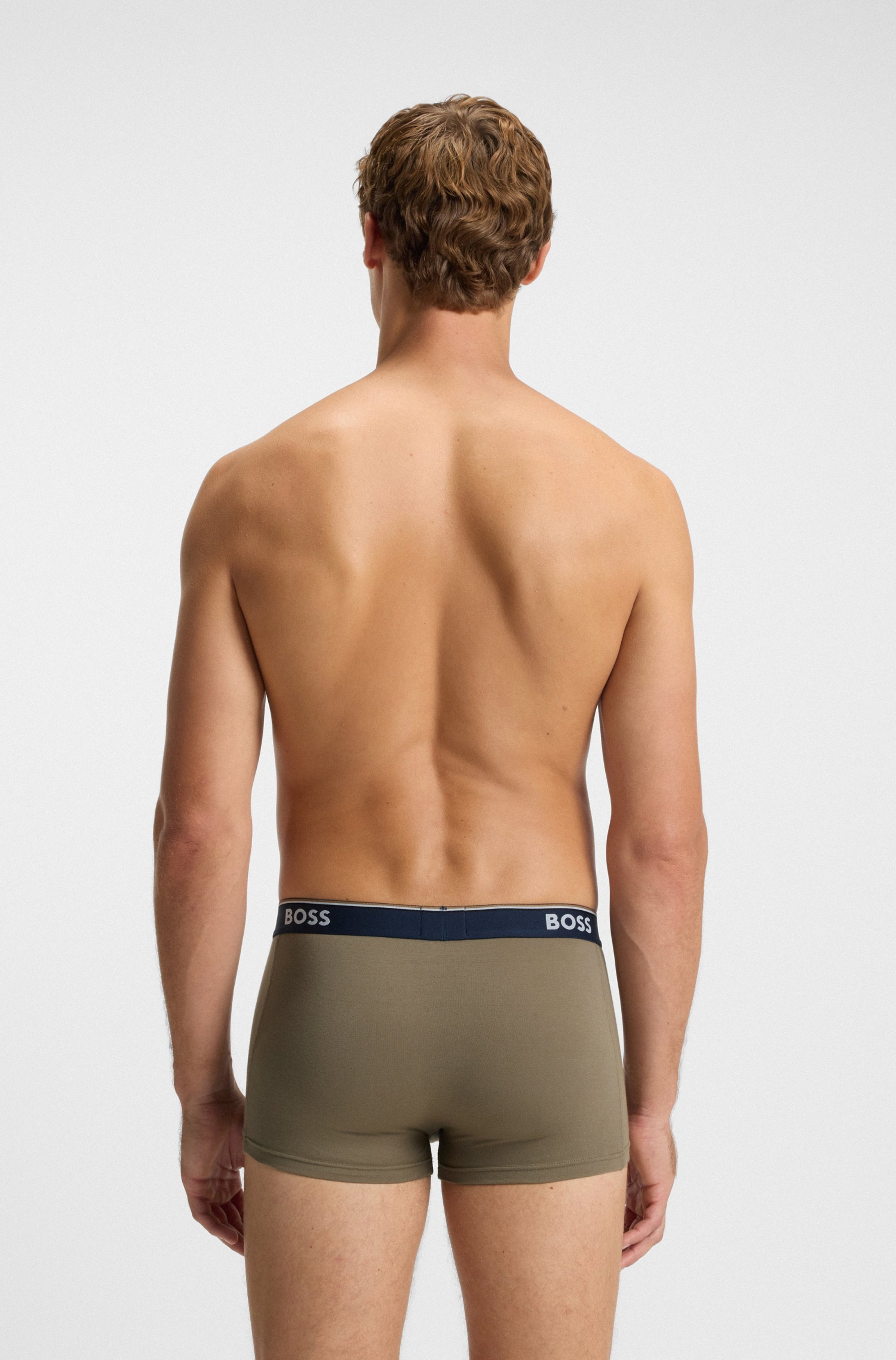 BOSS Trunk Packung, 3 Stk. aus Stretch-Baumwolle mit Logo-Bund, mittlere Bundhöhe