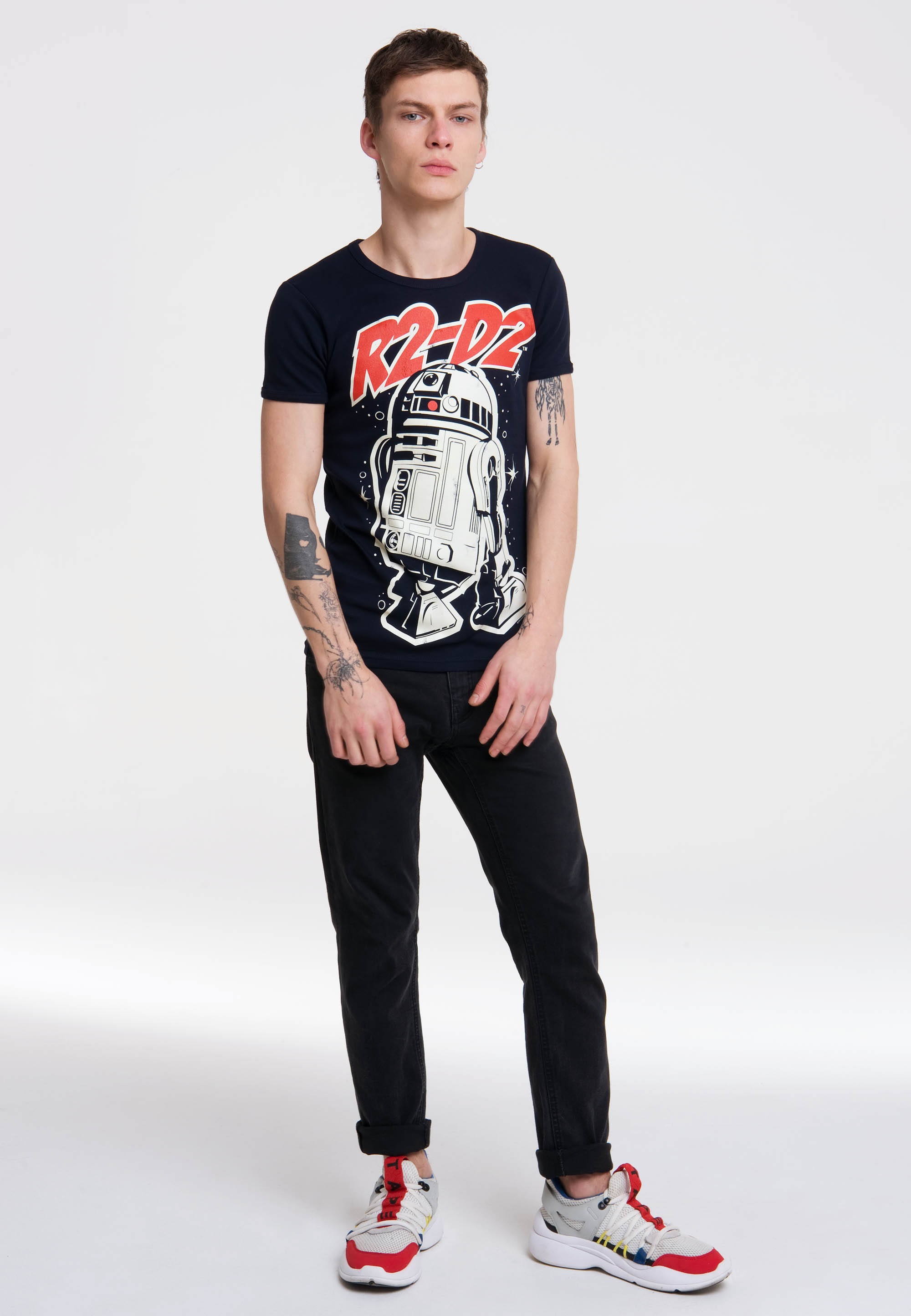 LOGOSHIRT T-Shirt »R2-D2« mit coolem Droidenprint