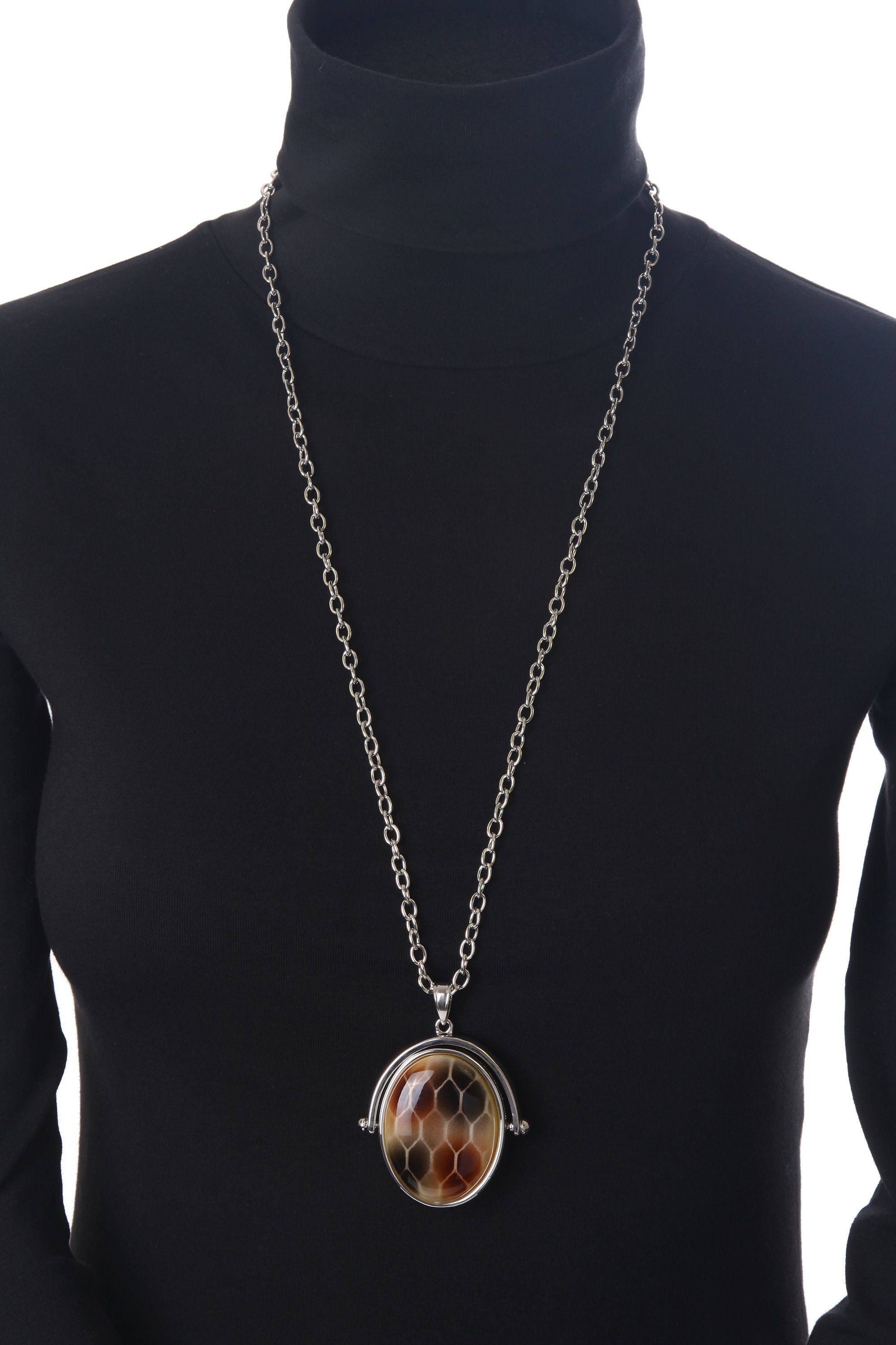 COLLEZIONE ALESSANDRO Lange Kette »Joke«, Anhänger mit Reptildruck