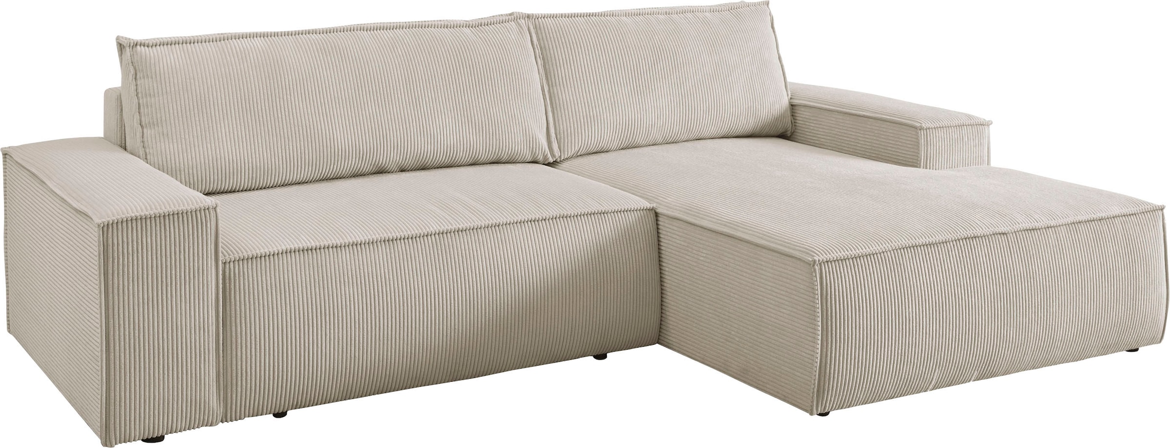 Ecksofa SHERWOOD Schlafsofa, mit Bettkasten, Cord-Bezug