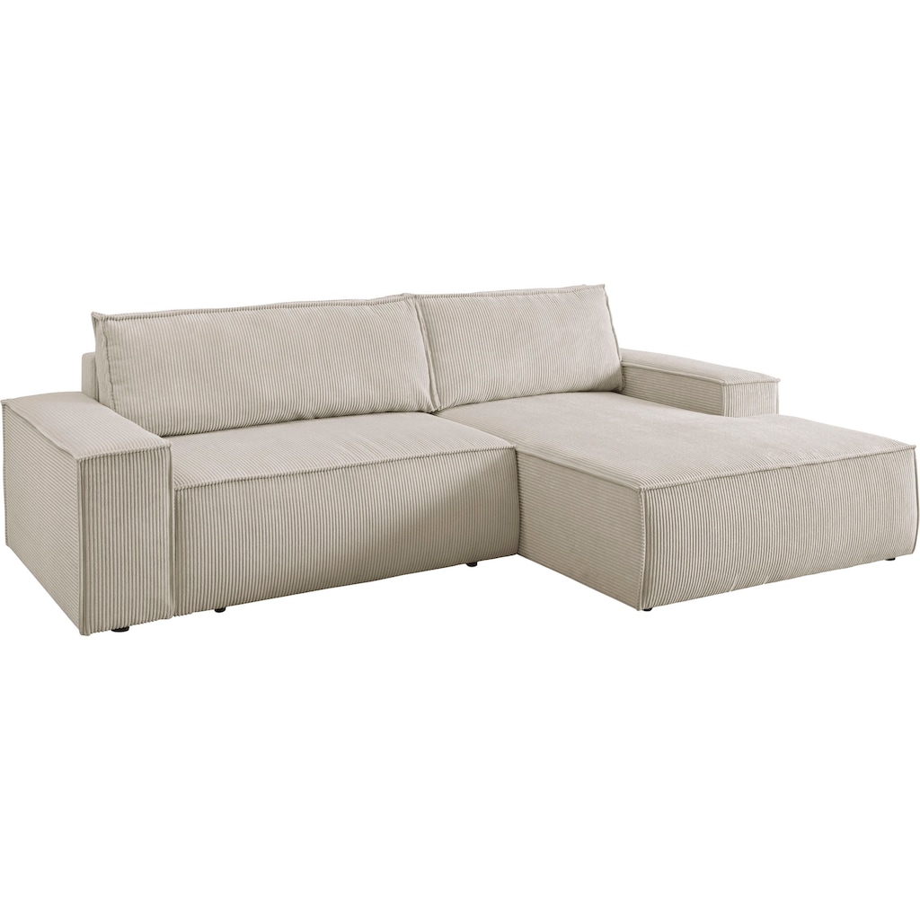 Ecksofa SHERWOOD Schlafsofa, mit Bettkasten, Cord-Bezug