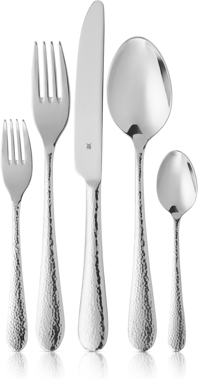 WMF Besteck-Set "Sitello" geschmiedete Messer, farbecht, Wellenschliff, spülmaschinenfest
