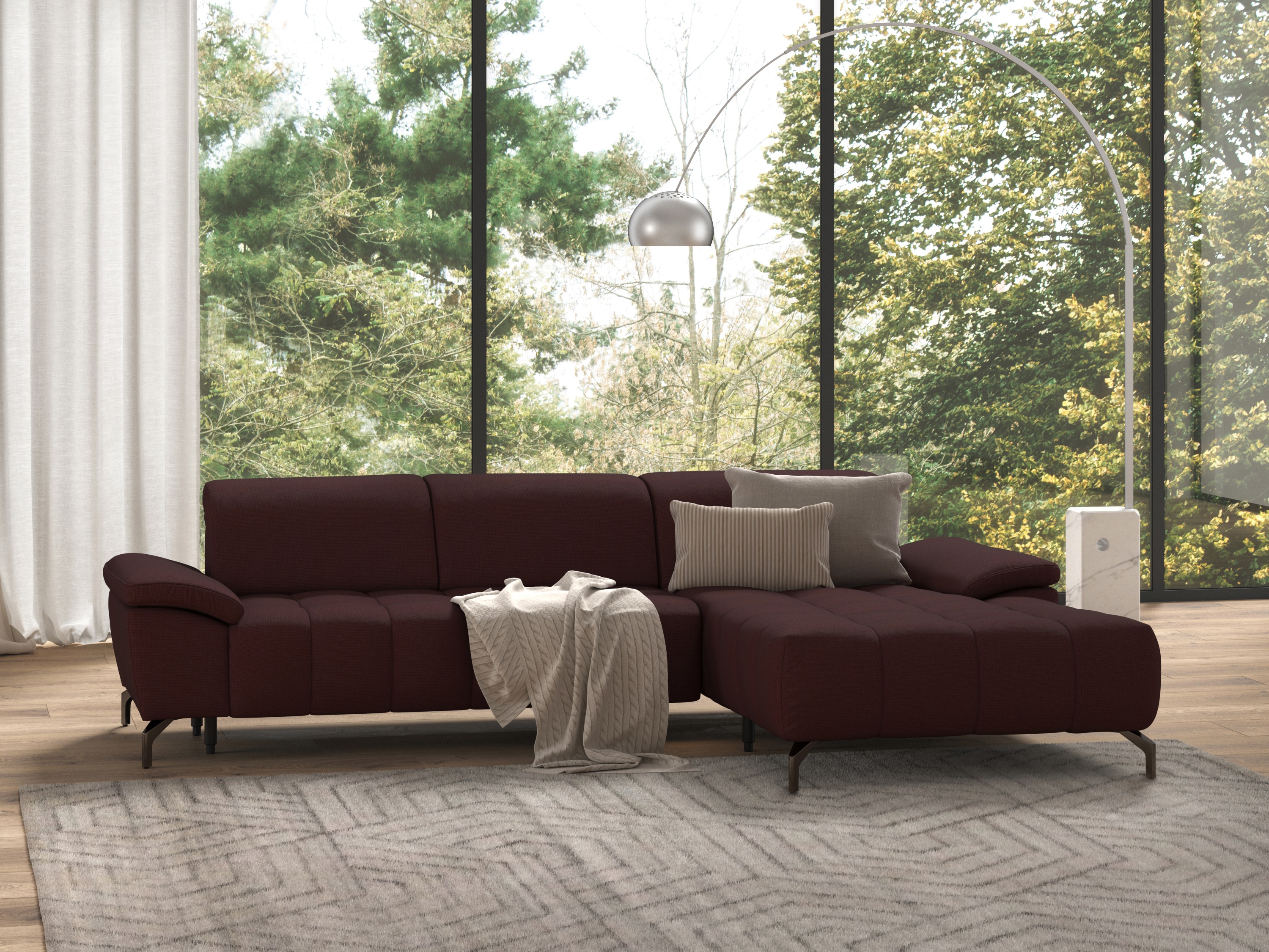 sit&more Ecksofa "Cool L-Form" wahlweise mit Kopfteilverstellung und Vorziehsitz, motorisch