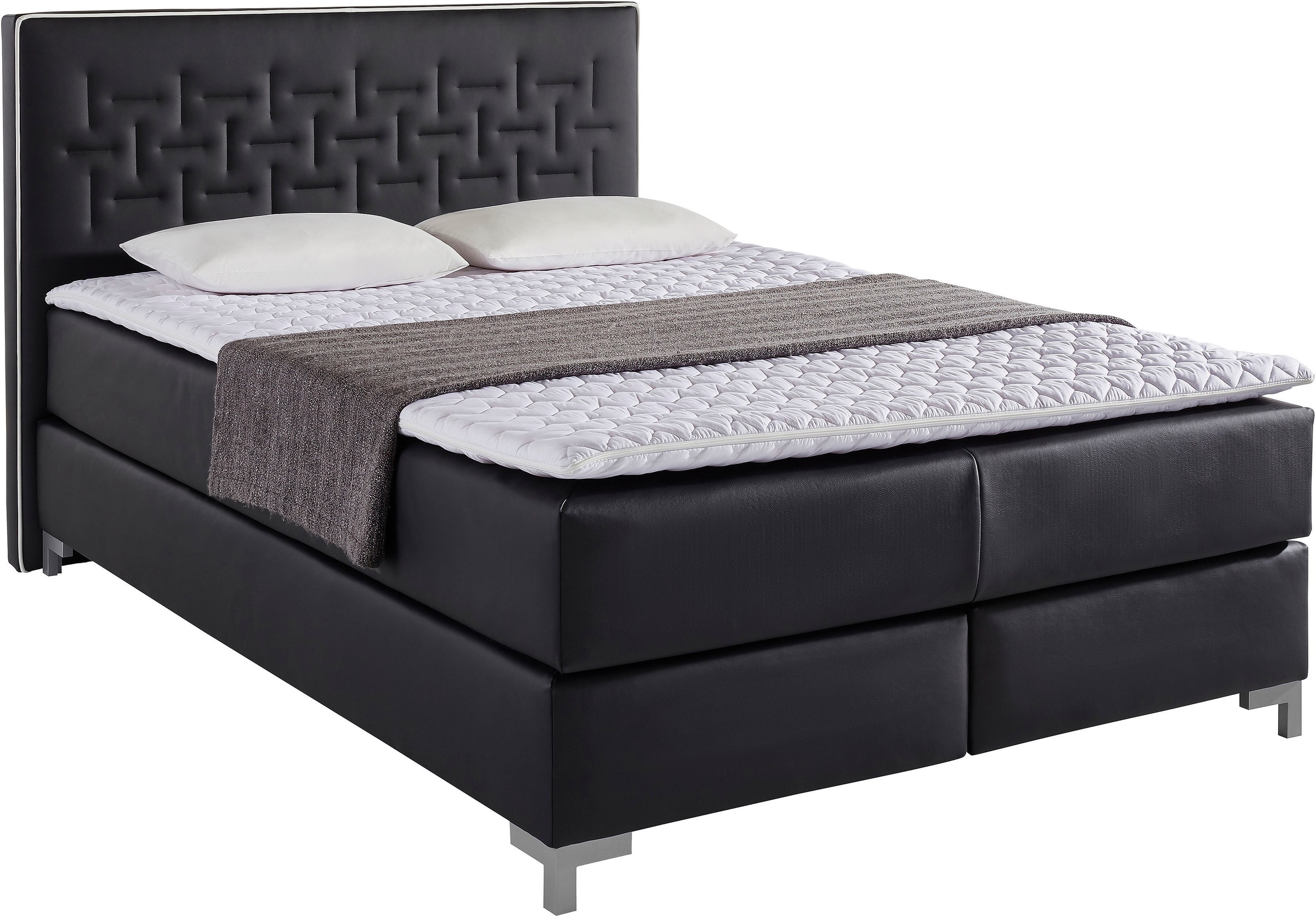 Home affaire Boxspringbett "Coos" mit besonderer Steppung im Kopfteil, 3 Ma günstig online kaufen