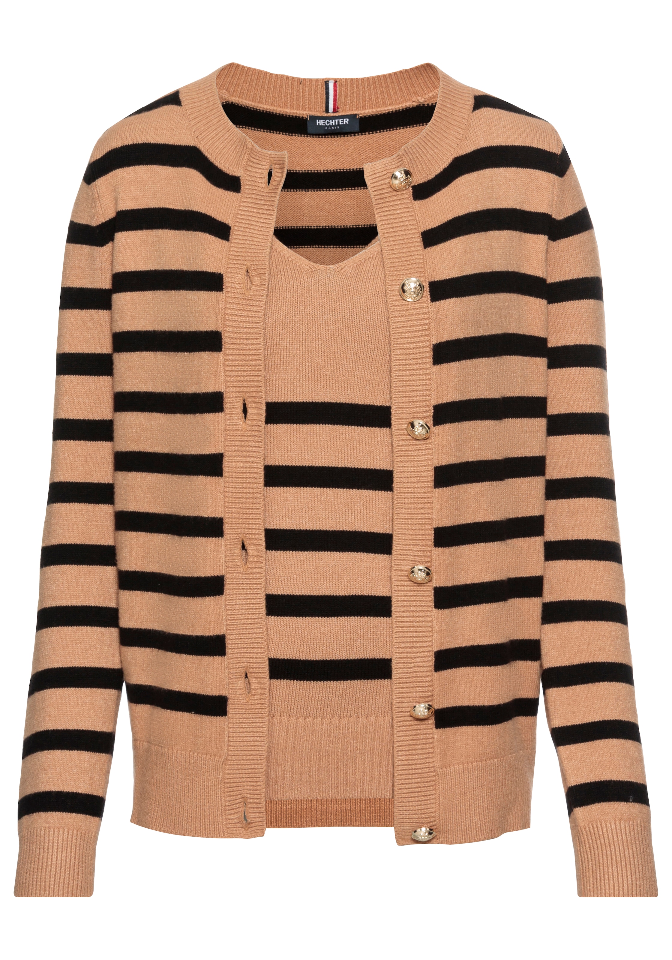 HECHTER PARIS Strickjacke, mit Kontraststreifen - NEUE KOLLEKTION