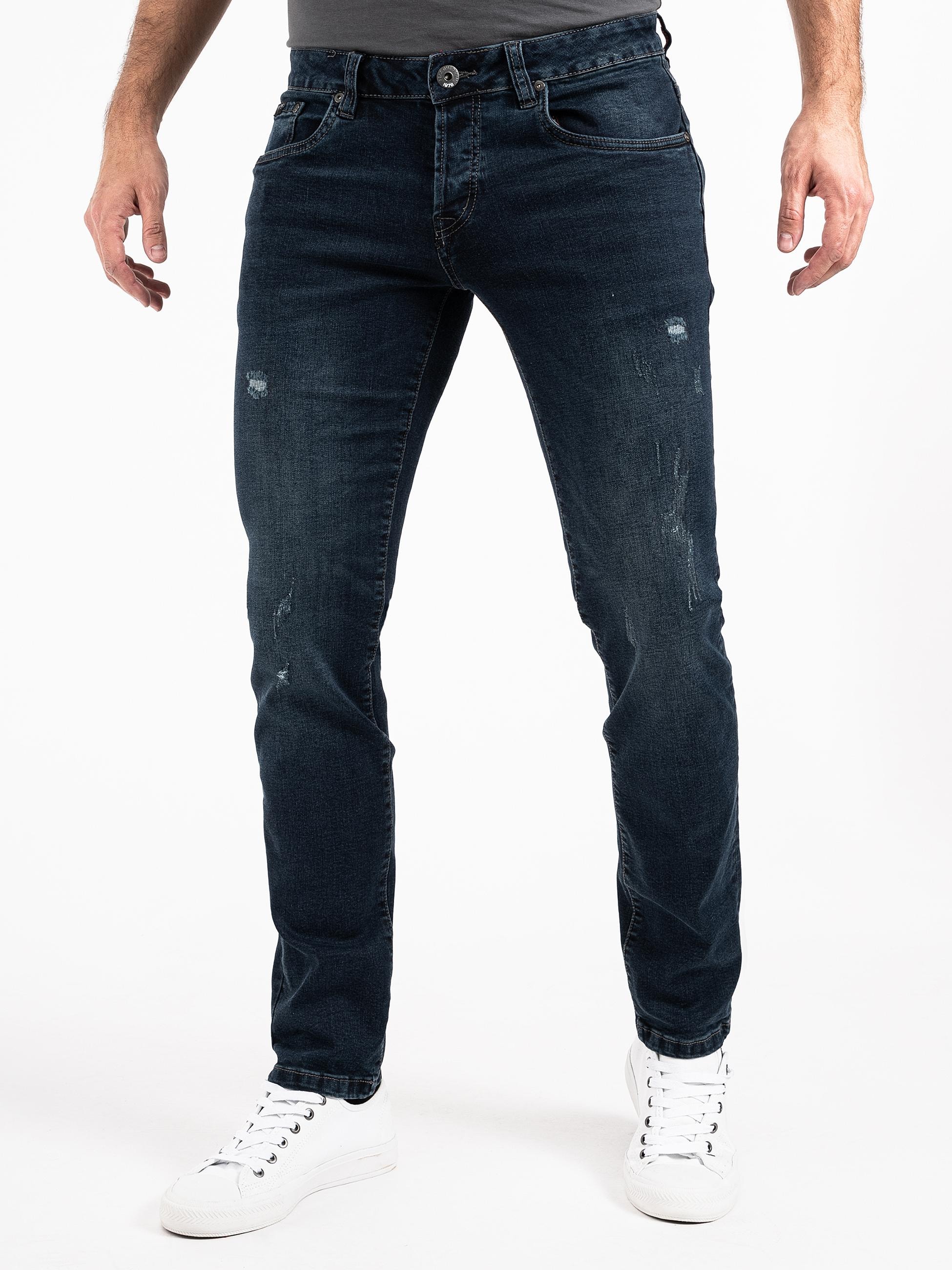 PEAK TIME Slim-fit-Jeans "München", Herren Jeans mit Stretch-Bund und Destroyed-Optik