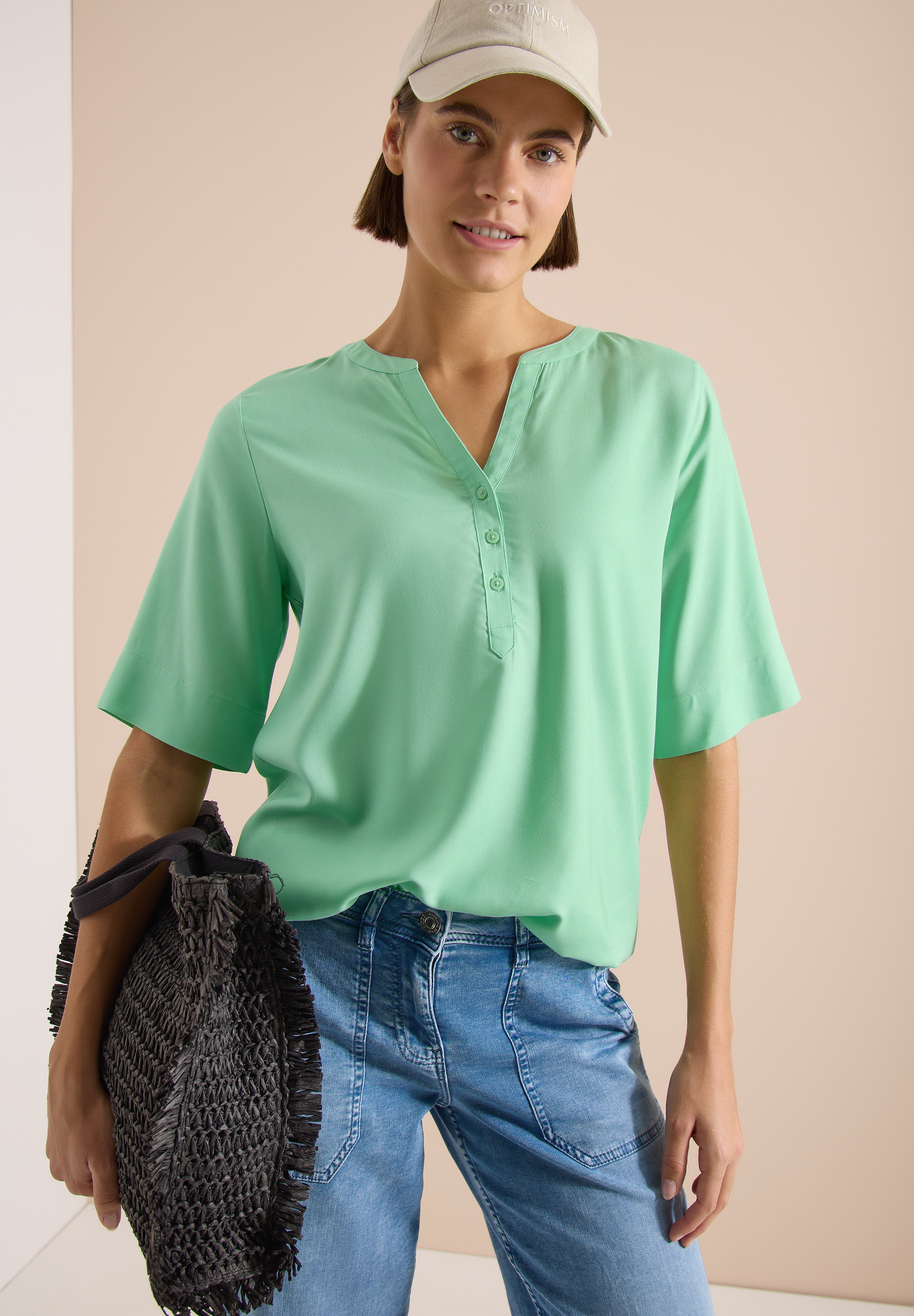 Cecil Klassische Bluse mit femininem V-Ausschnitt