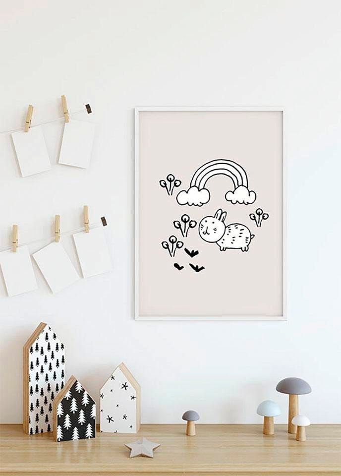 Poster »Scribble Bunny«, Tiere, (1 St.), Kinderzimmer, Schlafzimmer, Wohnzimmer