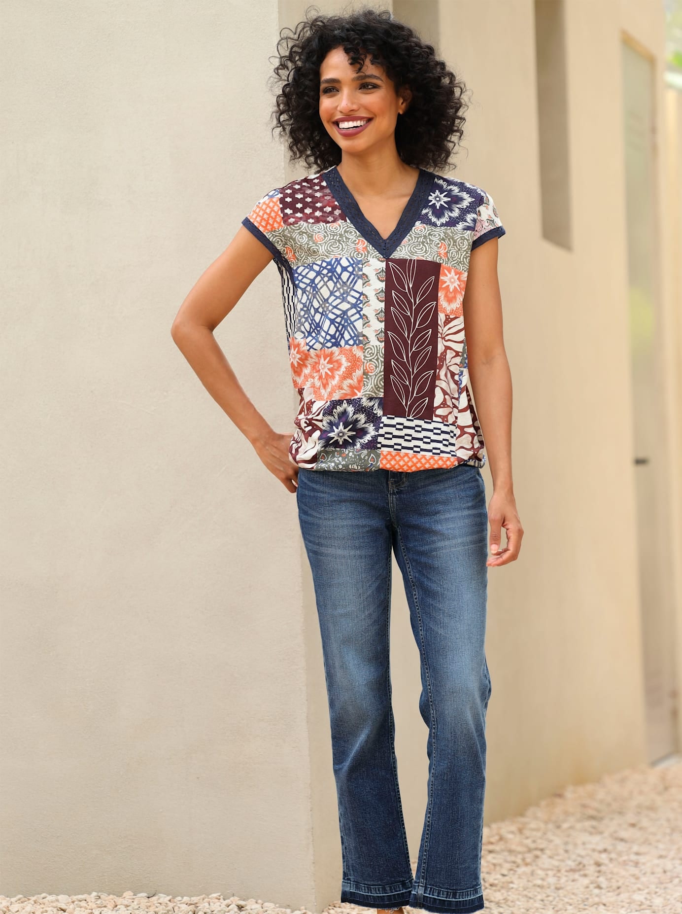 heine Kurzarmshirt "Druck-Shirt", 1 tlg. günstig online kaufen