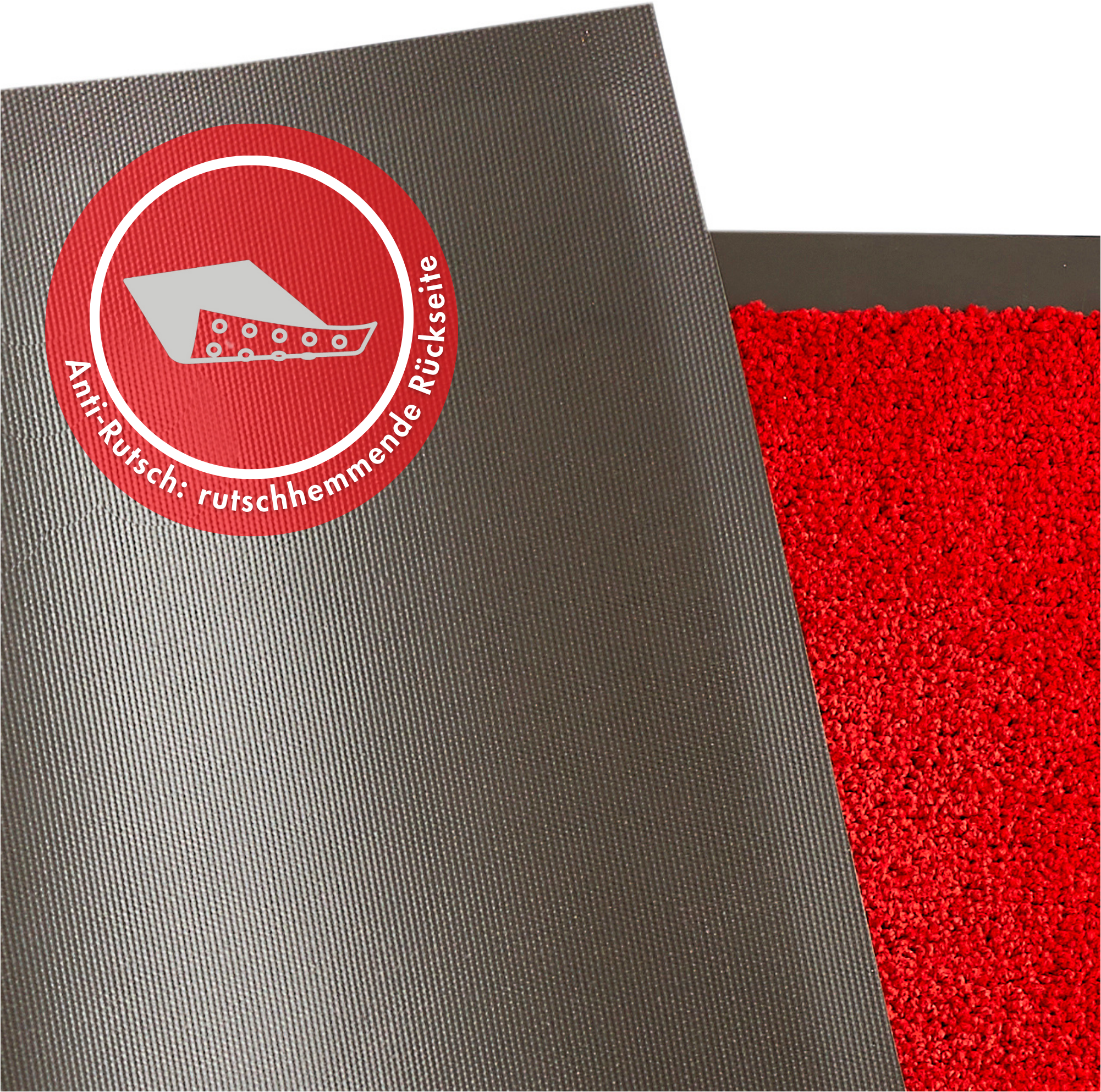 Fußmatte OTTO HOME "Emil, Made in Netherlands", rot, B:40cm H:6mm L:60cm, Polyamid, Teppiche, Fußmatte, Schmutzfangmatte, Uni Farben, rutschhemmend, waschbar (Handwäsche) 3