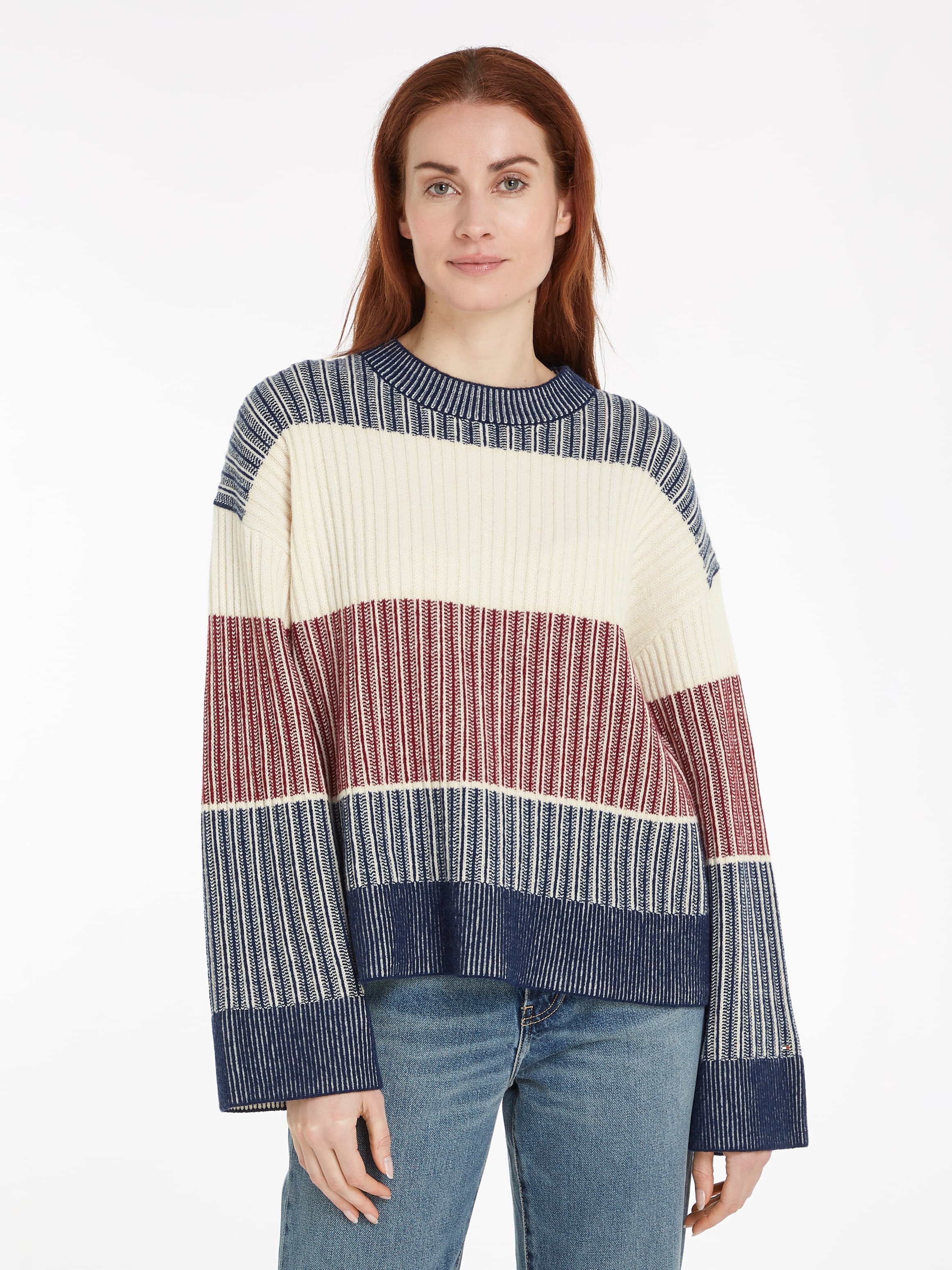 Tommy Hilfiger Strickpullover "GLOBAL STP ALL OVER SWEATER", mit Tommy Hilf günstig online kaufen