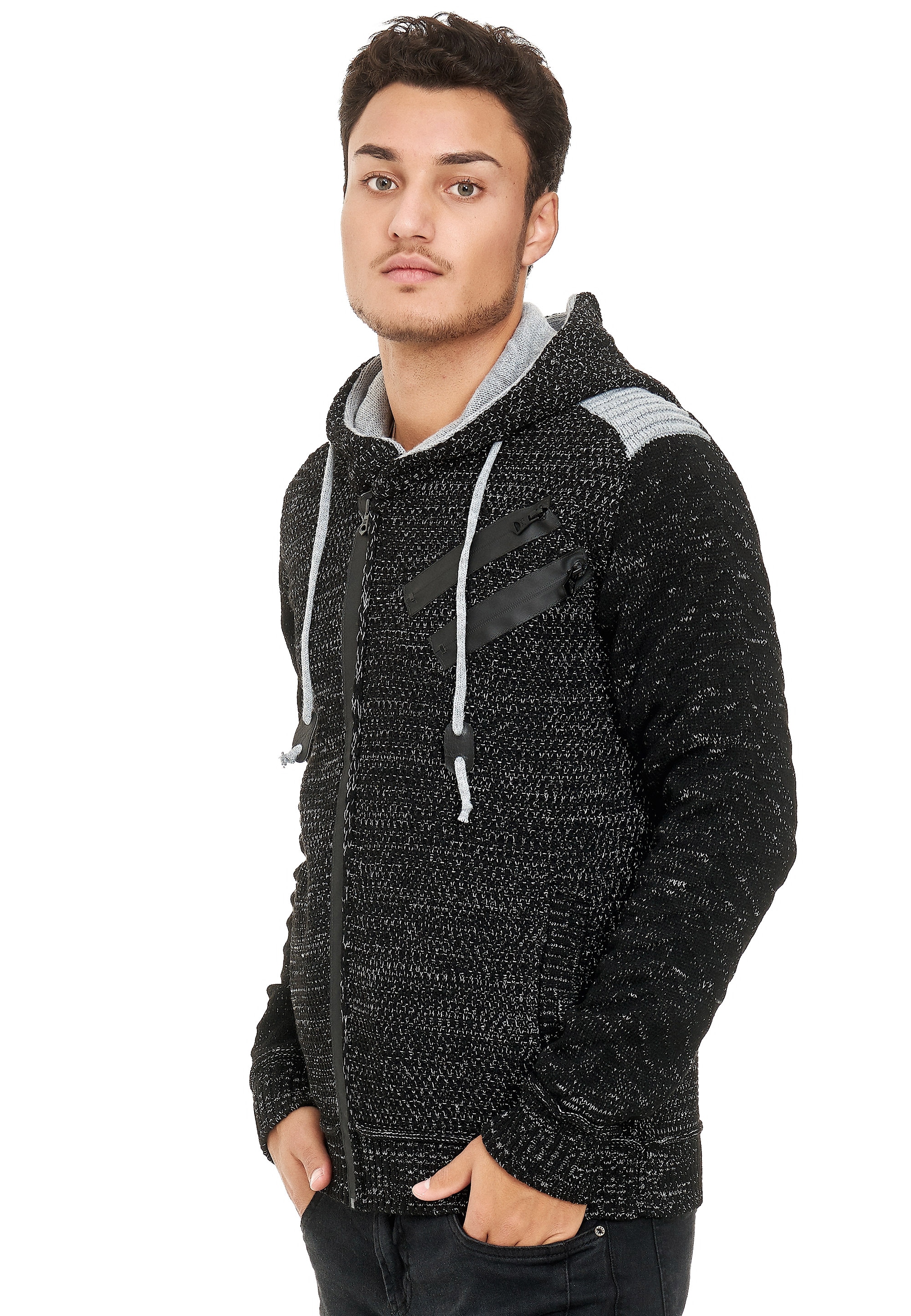 Strickjacke, in cooler Grobstrickoptik