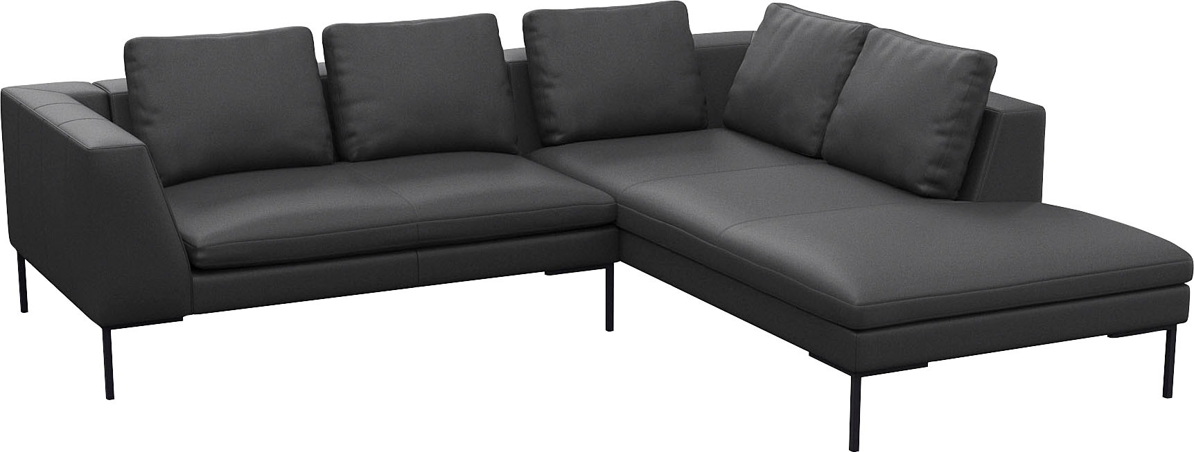 FLEXLUX Ecksofa »Loano, superbequemer Sitzkomfort durch Kaltschaum im Sitz, L-Form«, modernes Sofa, frei im Raum stellbar, lose Kissen, hoher Fuß