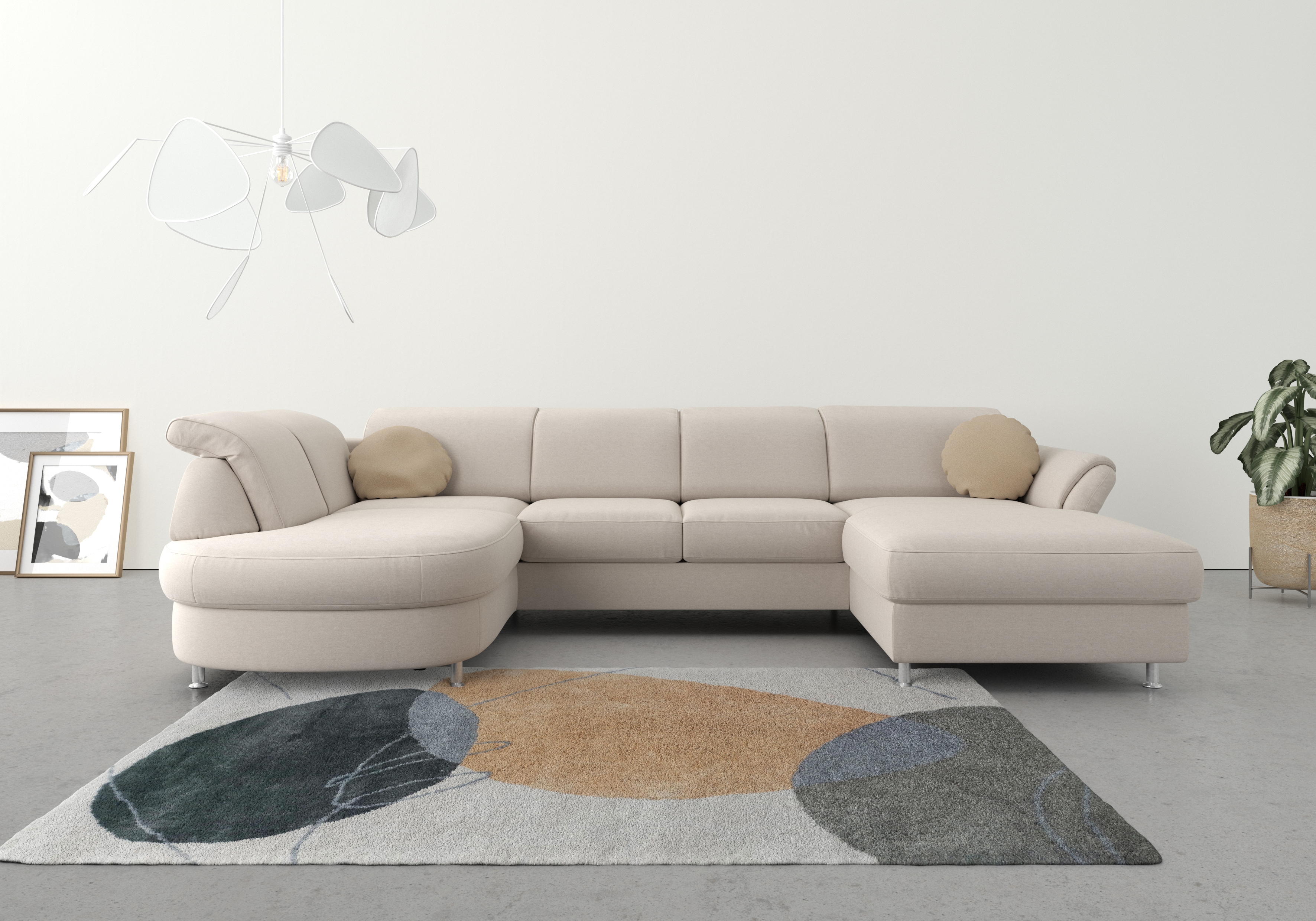 sit&more Wohnlandschaft "Apulia U-Form" wahlweise Schlaffunktion, Bettkasten und Kopf- und Armteilverstellung