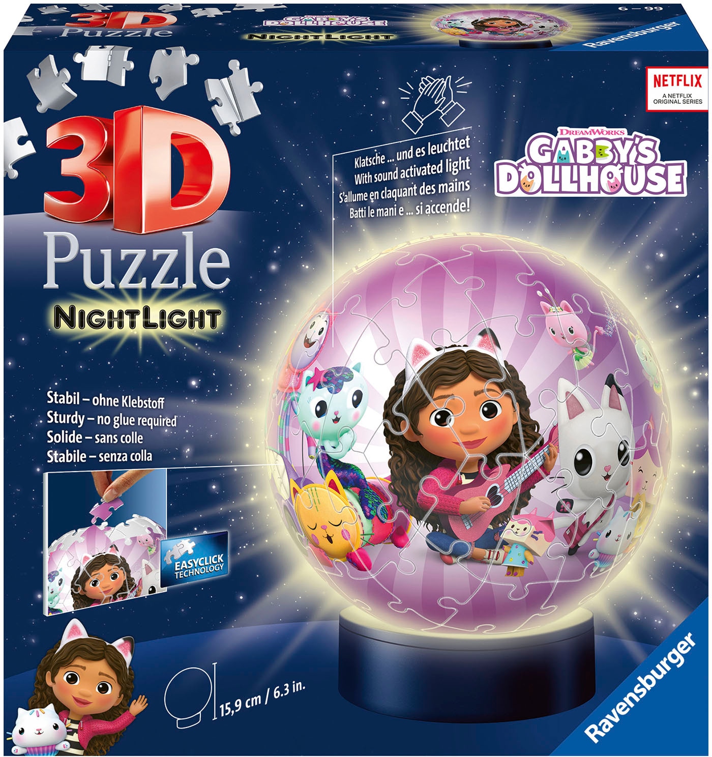 Puzzleball »Nachtlicht Gabby's Dollhouse«, Made in Europe