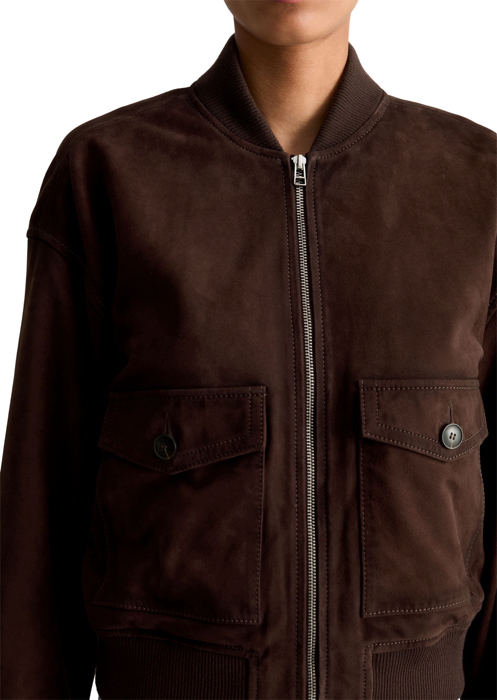 Marc O'Polo DENIM Lederjacke »aus weichem Ziegenveloursleder«