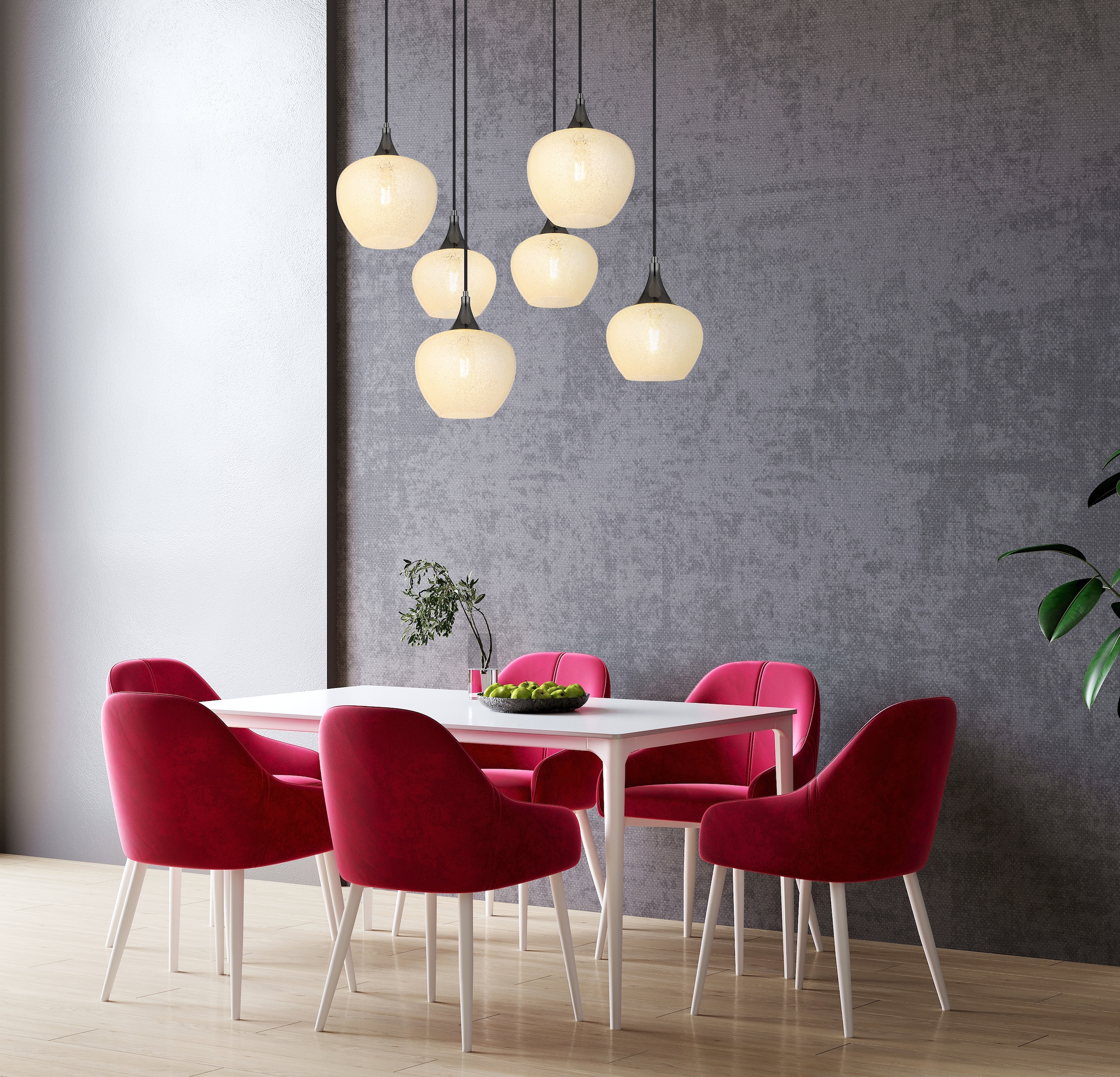 GLOBO LIGHTING Hängeleuchte »MAXY«, Leuchtmittel E27 | ohne Leuchtmittel, Hängelampe/Pendelleuchte/schwarz-chrom/Glas klar/Acrylkristalle