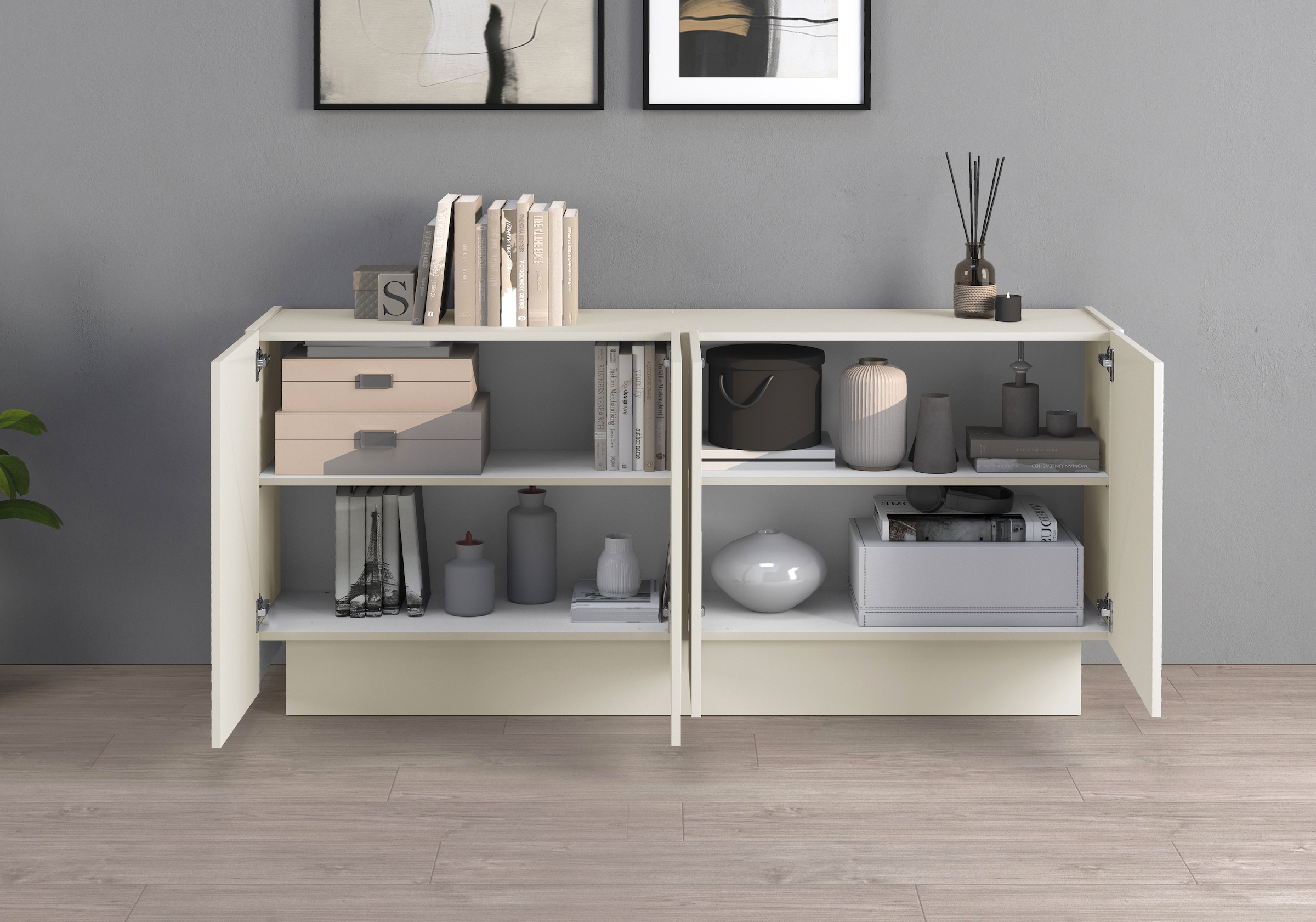 INOSIGN Sideboard »VELA, Sideboard, Breite 160 cm, Design mit schrägen Türen«, (1 St.), Made in Italy, Maße-B/T/H: 160x35x75,Sideboard, Anrichte, Kommode