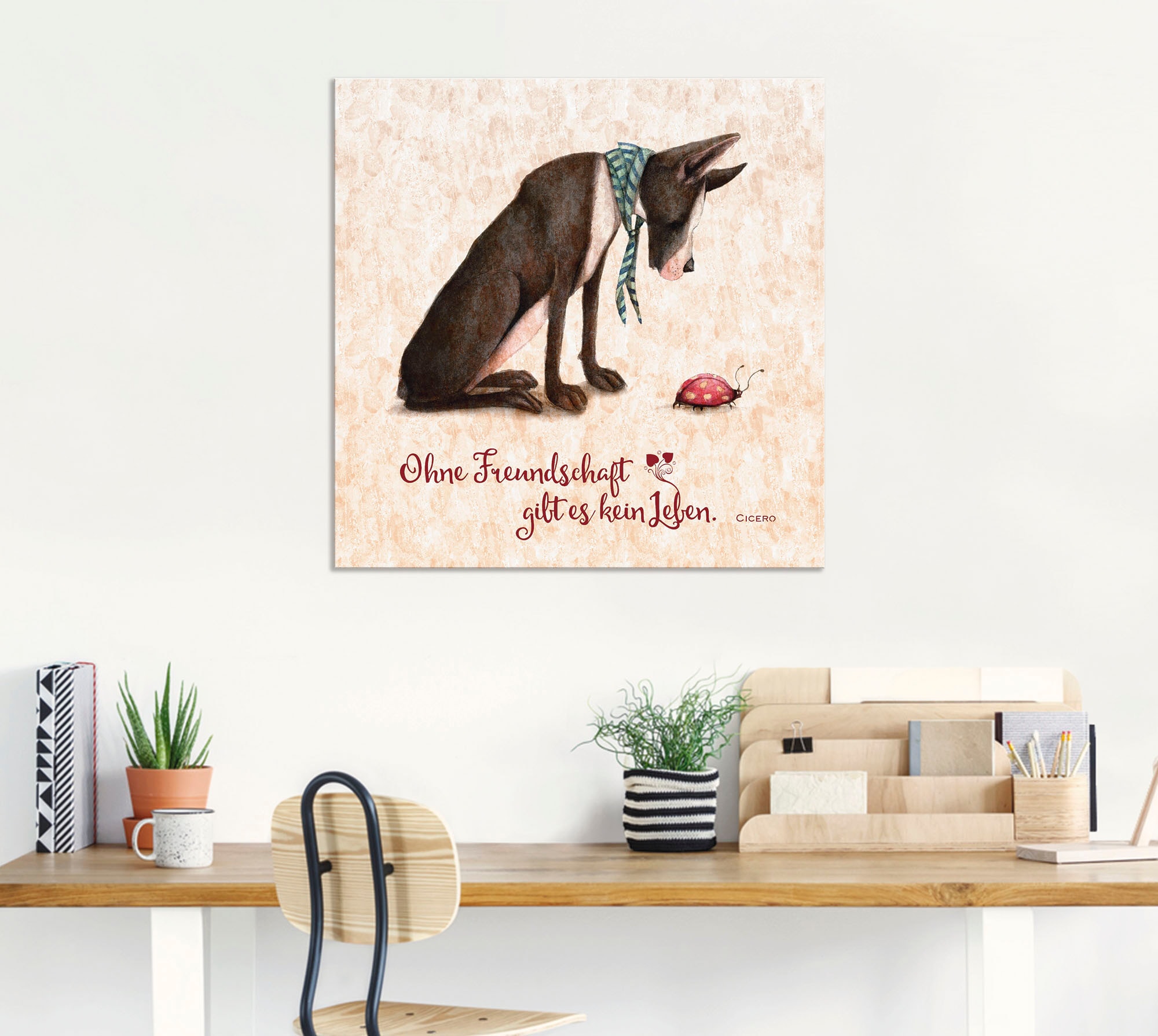 Artland Wandbild »Lebensweisheit Freundschaft«, Tiere, (1 St.), als Alubild, Outdoorbild, Leinwandbild, Poster in verschied. Größen