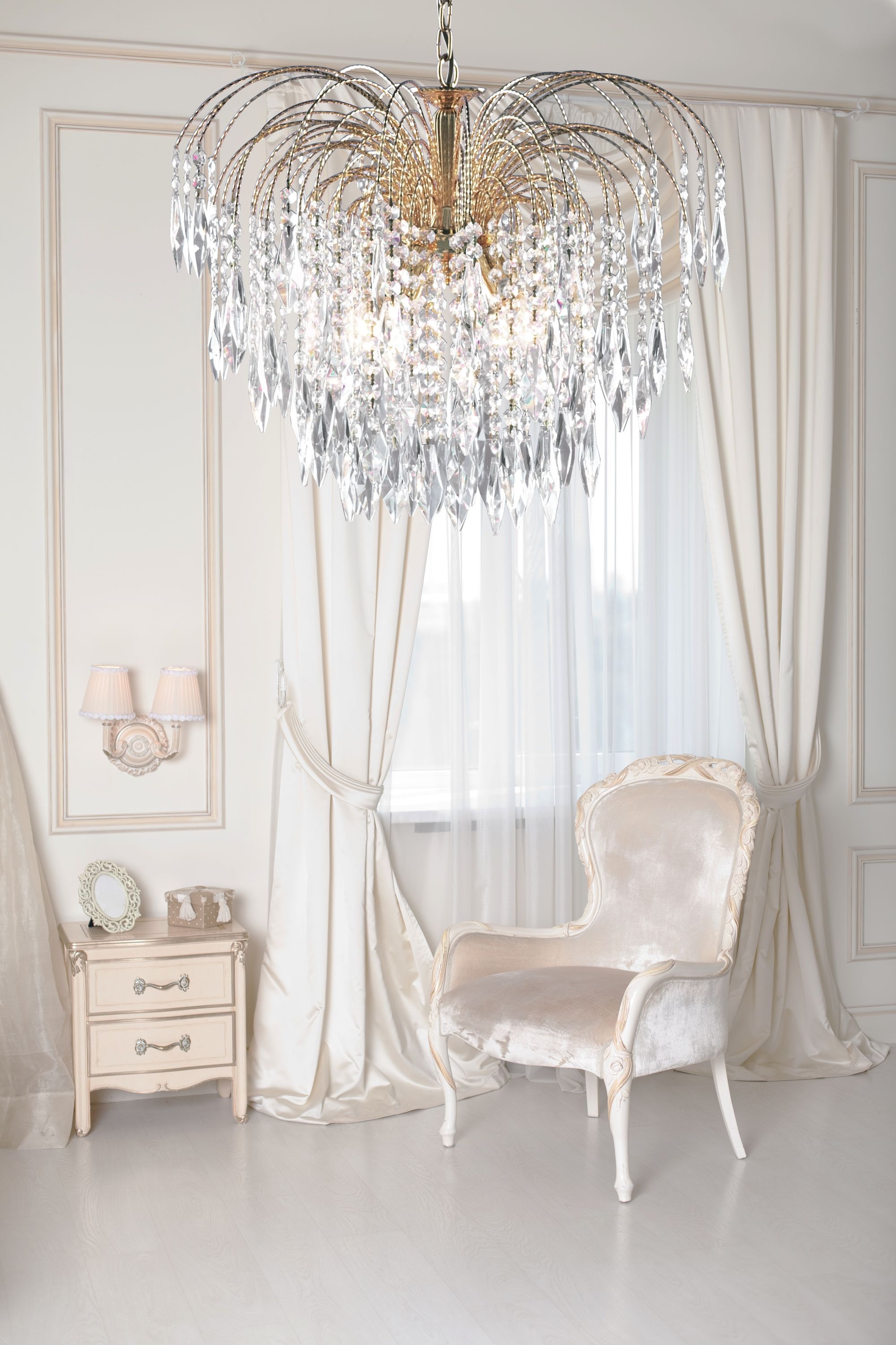 Searchlight Hängeleuchte »Kristall-Leuchte Waterfall, 5-flammig« E14 1 Stk. Glamourös