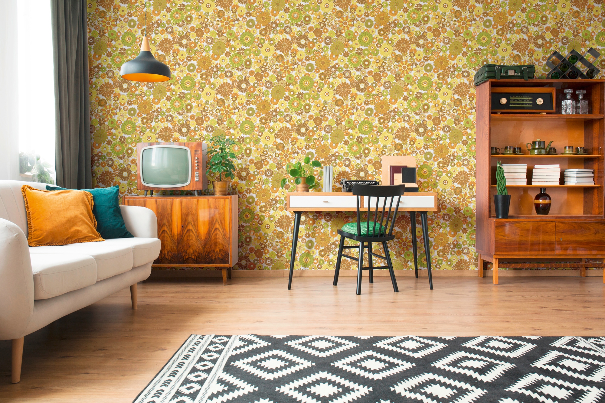 A.S. Création Vliestapete »Retro Chic florale Tapete Mustertapete Retro Blumen« matt strukturiert Vintage Vliestapete für Schlafzimmer Küche Wohnzimmer Floral Design